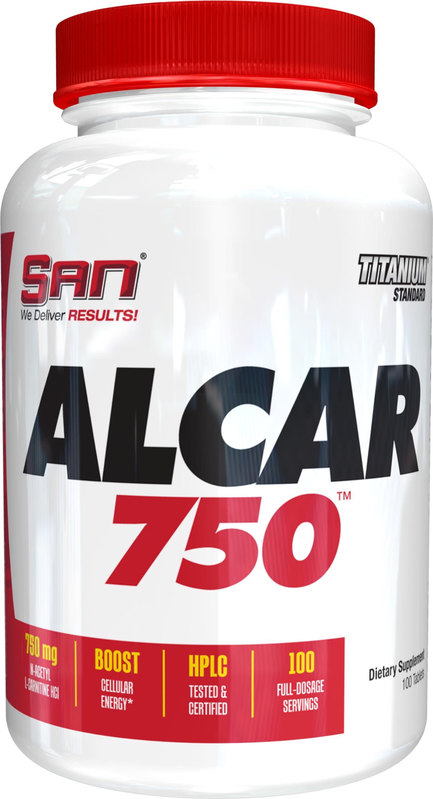 SAN Nutrition Alcar 750 - Pure Acetyl L-Carnitine for Enhanced Energy Focus & Fat Metabolism - 100 Servings