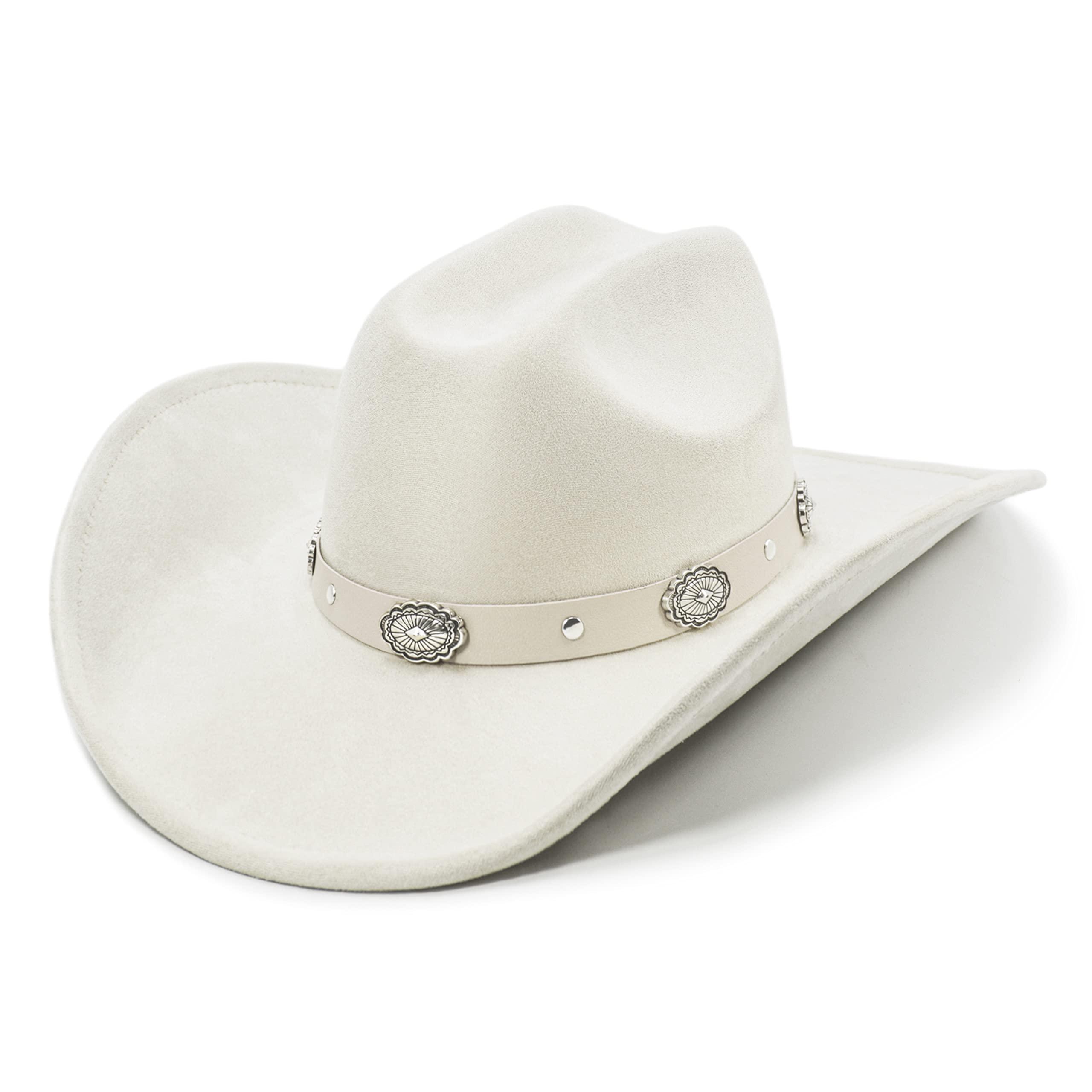 FLUFFY SENSE Wide Brim Cowboy Hat for Women and Men - Ivory  display picture 2