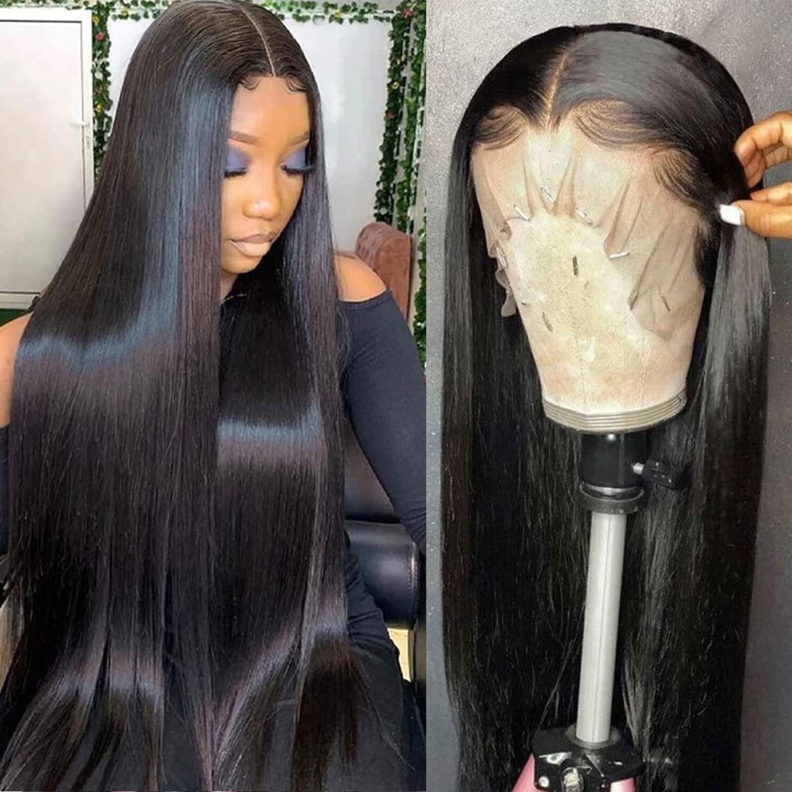 Straight 13x4 Lace Front Wig Human Hair HD Transparent Lace 28 Inch 180% 13x4 Lace Front Wigs Human Hair for Women 180 Density HD  main image 3