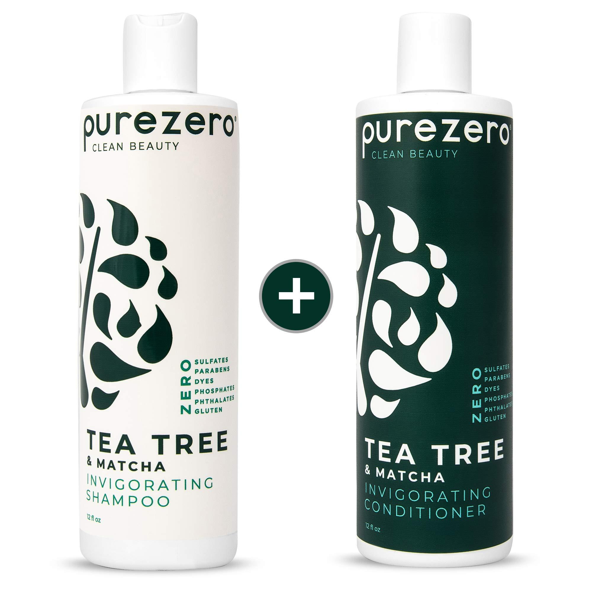 Purezero Tea Tree & Matcha Shampoo and Conditioner Set
