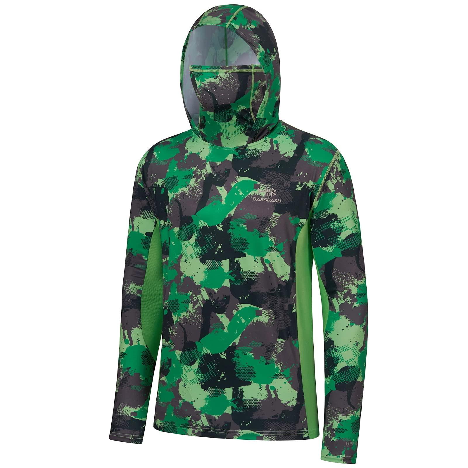 BASSDASH Men's UPF 50 Graphic Fishing Hoodie Shirts With Mask - View #3