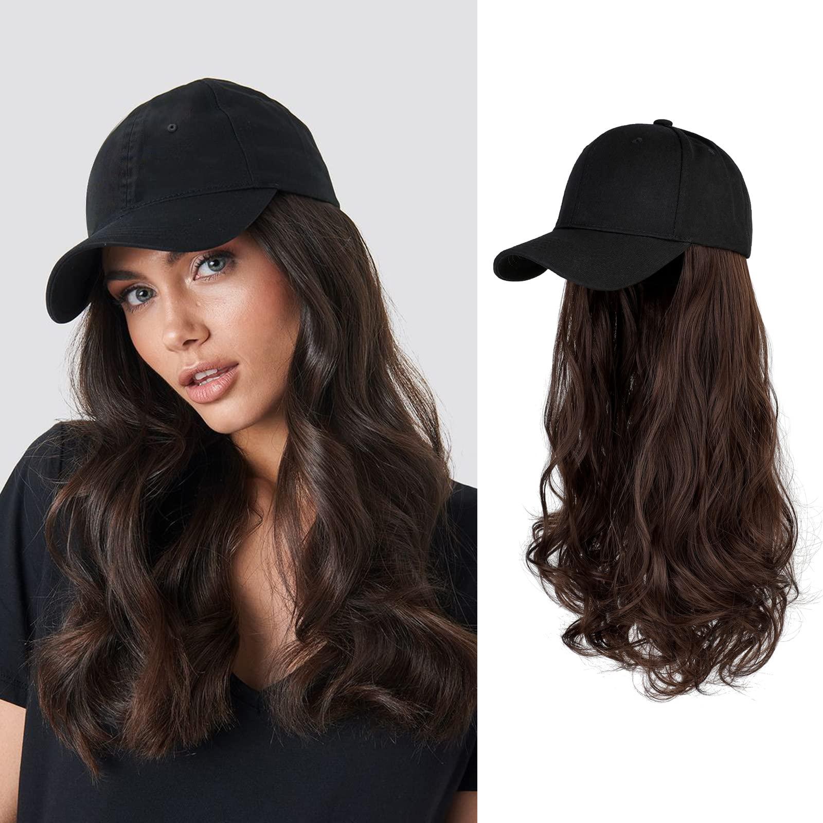 Baseball cap with long black hair NWT 16 main image 3