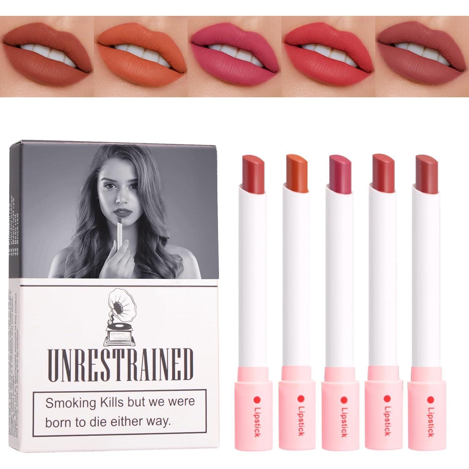 cigarette lipstick price in bd 5 Colors Matte Lipstick Set - Water Resistant & Long-Lasting Makeup