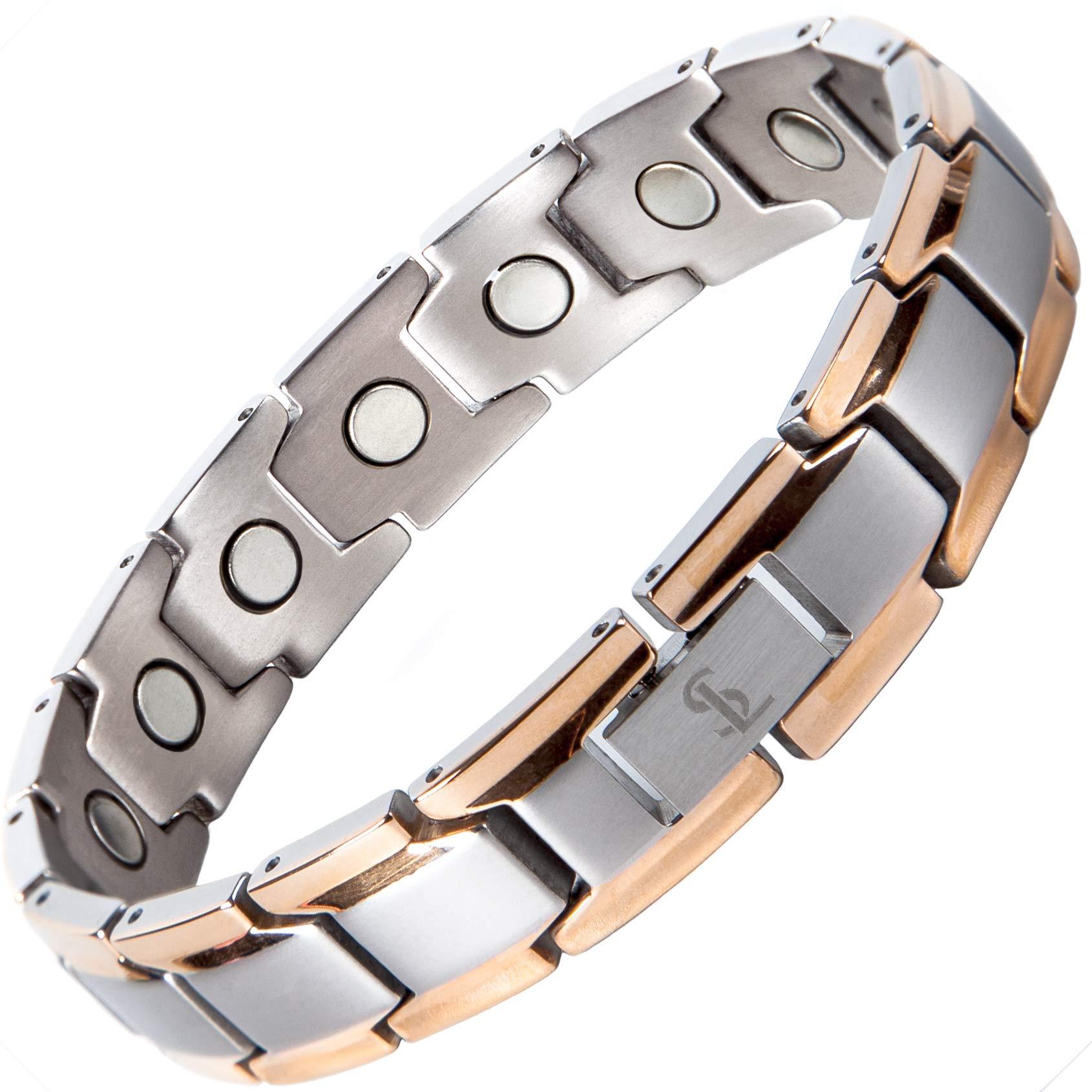Helena Rose Jewellery - Braccialetto per terapia magnetica, da donna, con graziose gemme semipreziose, adatto a polsi fino a 19 cm, ideale per artrite