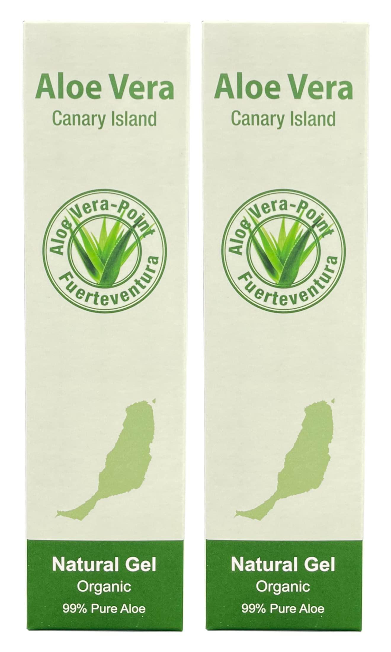 Organic Aloe Vera Gel 99% - Cold Pressed from Fuerteventura - 250ml (2  Units) - Best for Skin & Hair | International Shipping