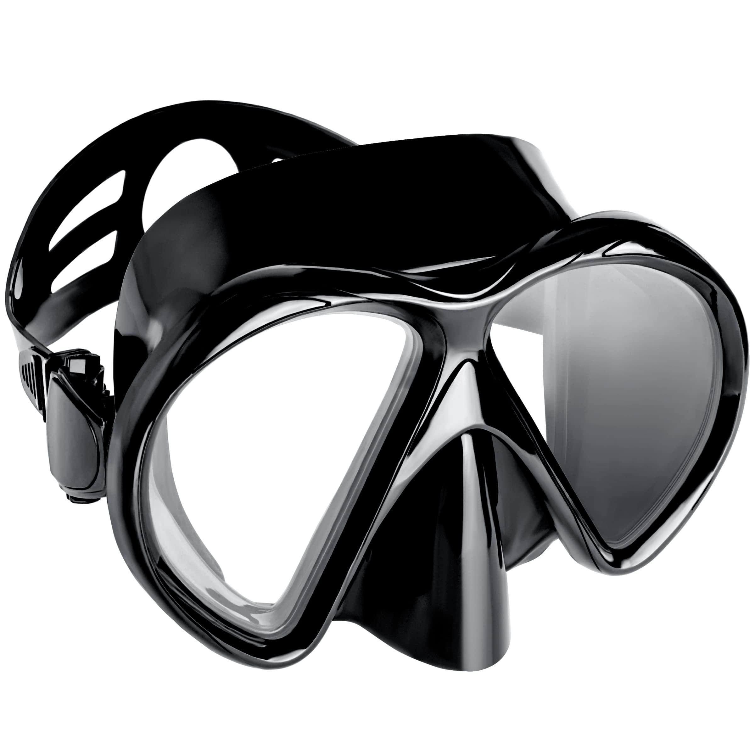 Scuba Diving Mask,Scuba Goggles For Adults,Single Lens Snorkel,Oval Dive Goggles,Wide Vision Diving Swimming Goggles,Tempered Glass,Anti Fog,Anti