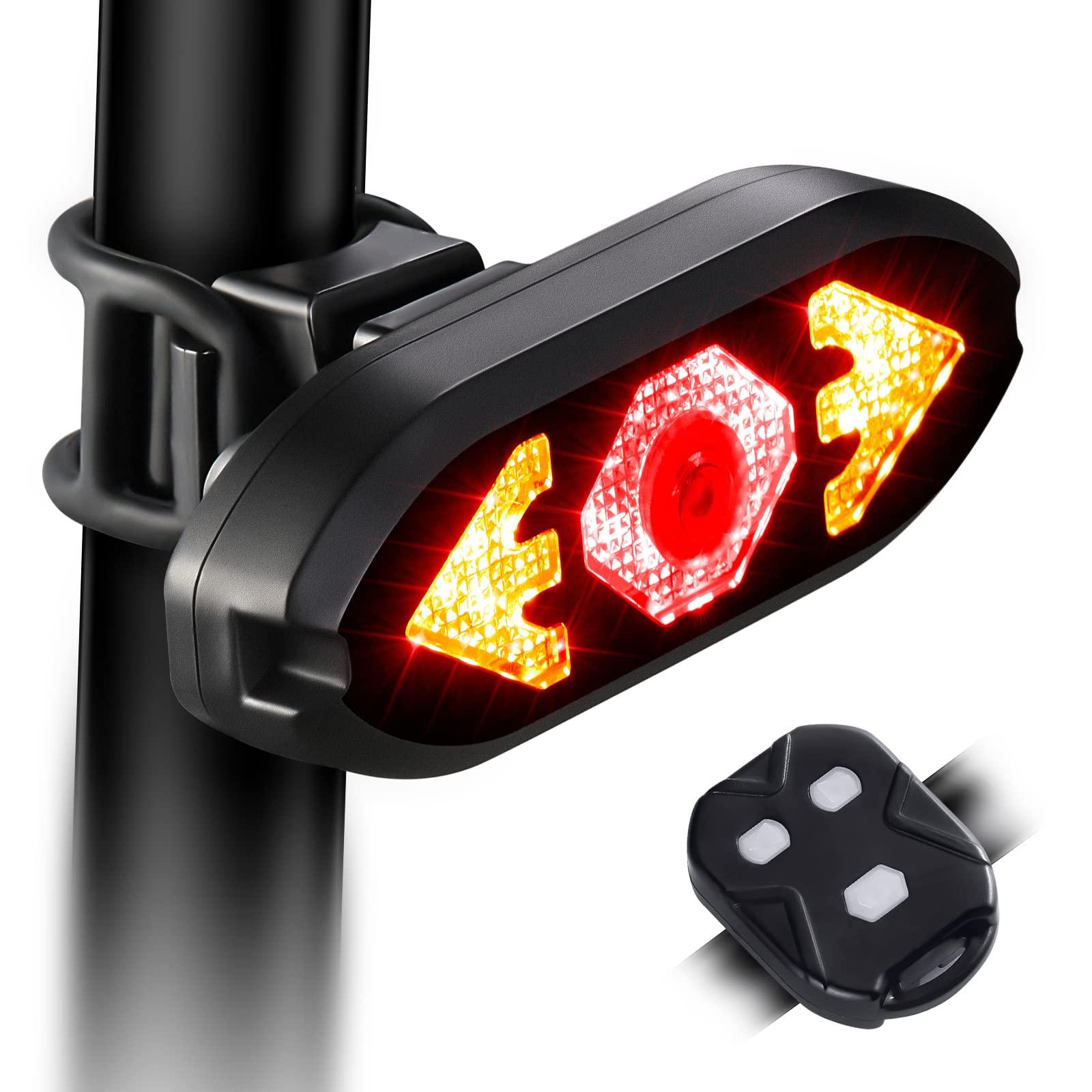 Wireless Remote Bike Tail Light w/ Turn Signals USB Rechargeable