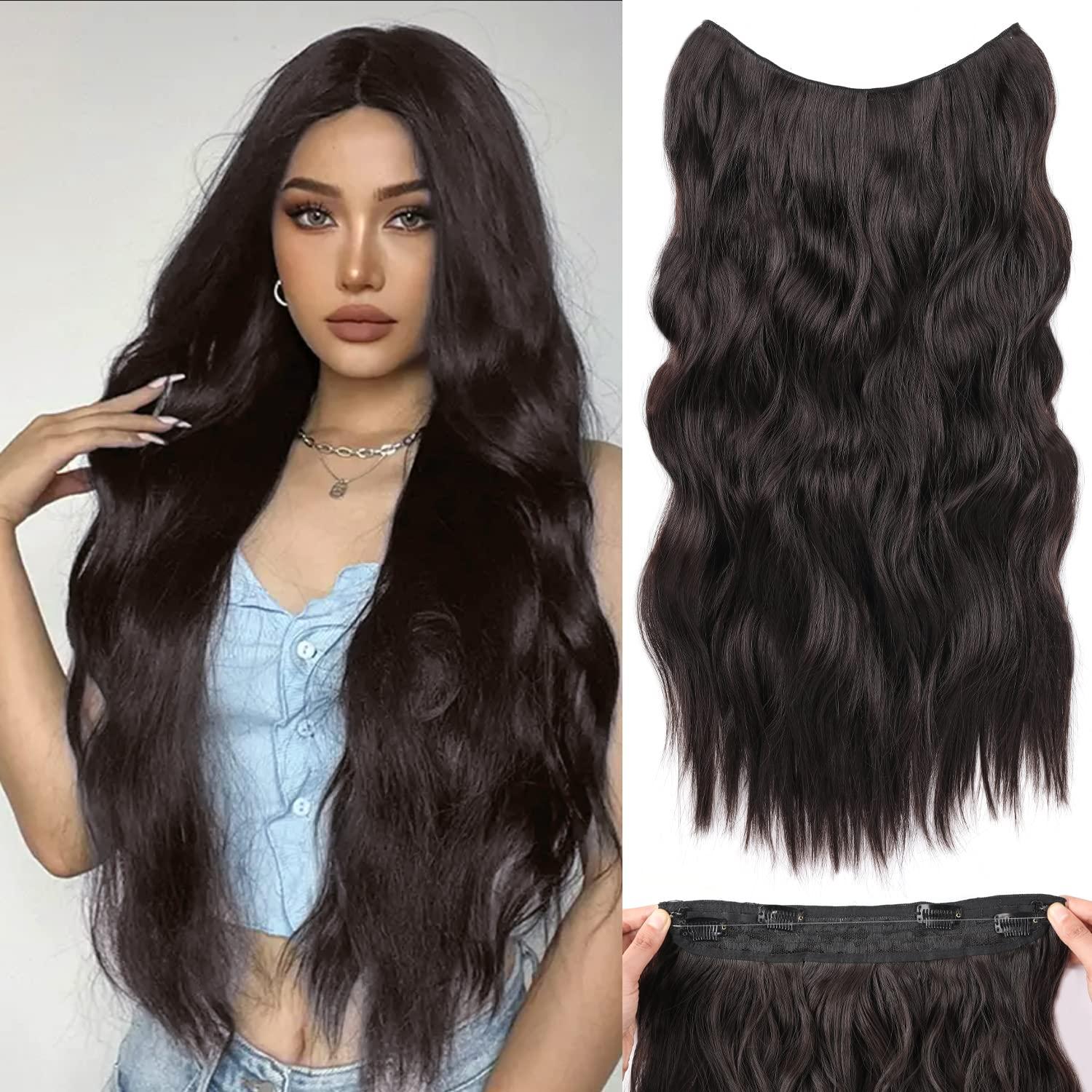 Halo Hair Extensions 20 Inch Dark Chocolate Brown 