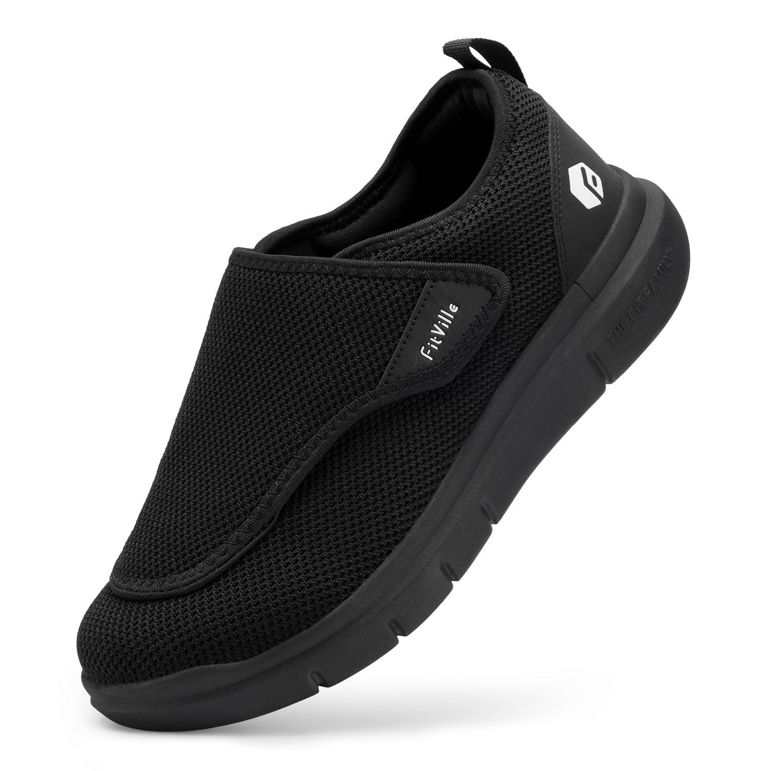 Fitville EasyTop Wings V2 Diabetic Comfort Shoes Marca‎ Sneakers Mens 9 W Black FitVille Women main image 2