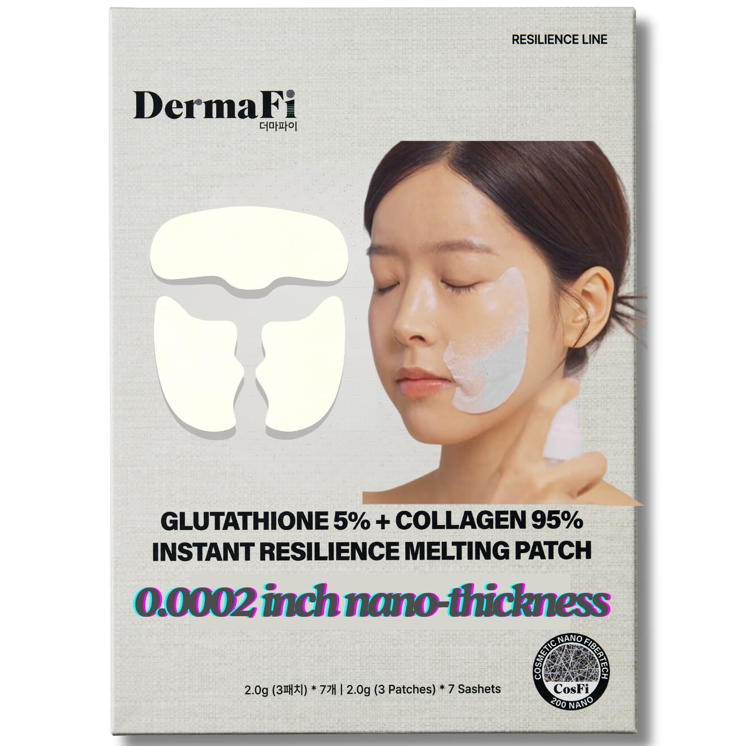 DermaFi Glutathione 5% + Collagen 95% Instant Resilience Melting Patch Facial Mask Pack (7 sachets) Korean Beauty