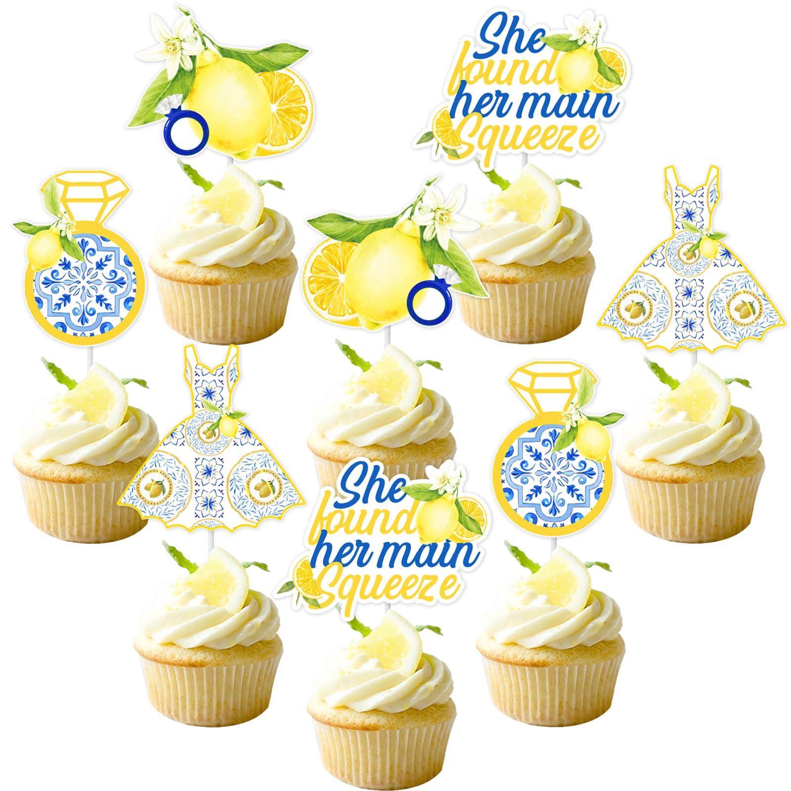 Gyufise 1 topper per torta di primo compleanno con limone glitterato e un plettro per torta a tema frutta limonata festa primo compleanno decorazioni per torta a tema limone baby shower bambini