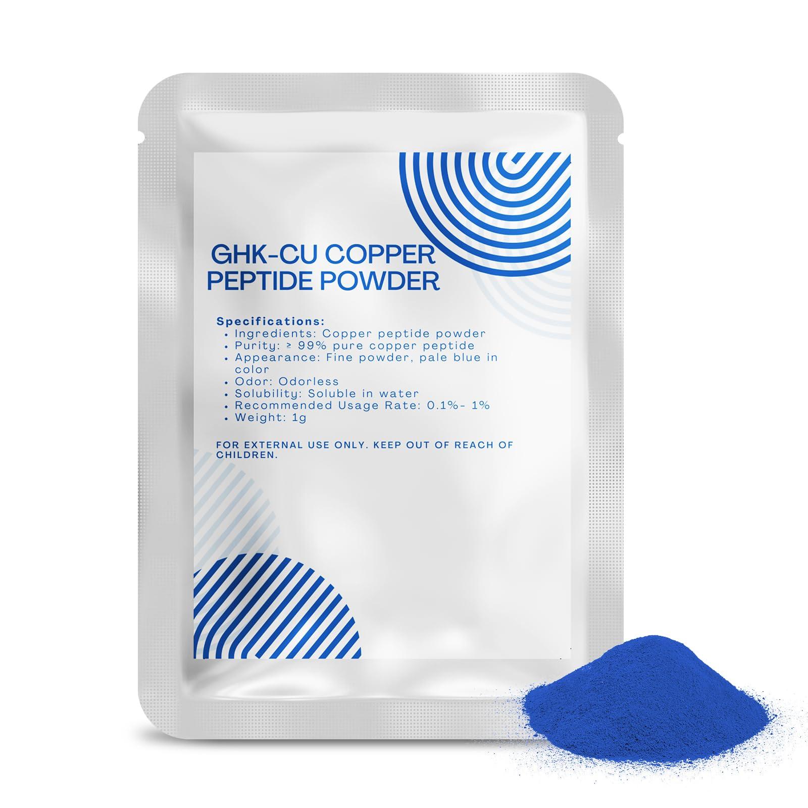 99% GHK-CU Copper Peptide Powder - Anti-Aging Cosmetic Grade for DIY Skincare (1G) - International Shipping Available | Buy Now with Express International Delivery | GoSupps.com 99% GHK-CU Copper Peptide Powder - Anti-Aging Cosmetic Grade for DIY Skincare (1G) - International Shipping Available | Buy Now with Express International Delivery | GoSupps.com