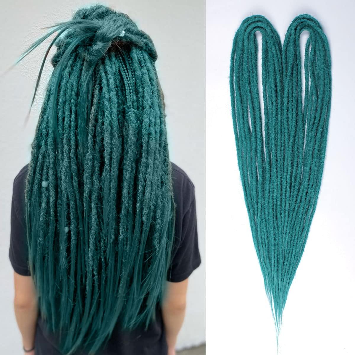 45 18 in blond and green synthetic dreadlocks Amazon.com : Leeven 24 Inch Synthetic Dreadlock Extensions  main image 3