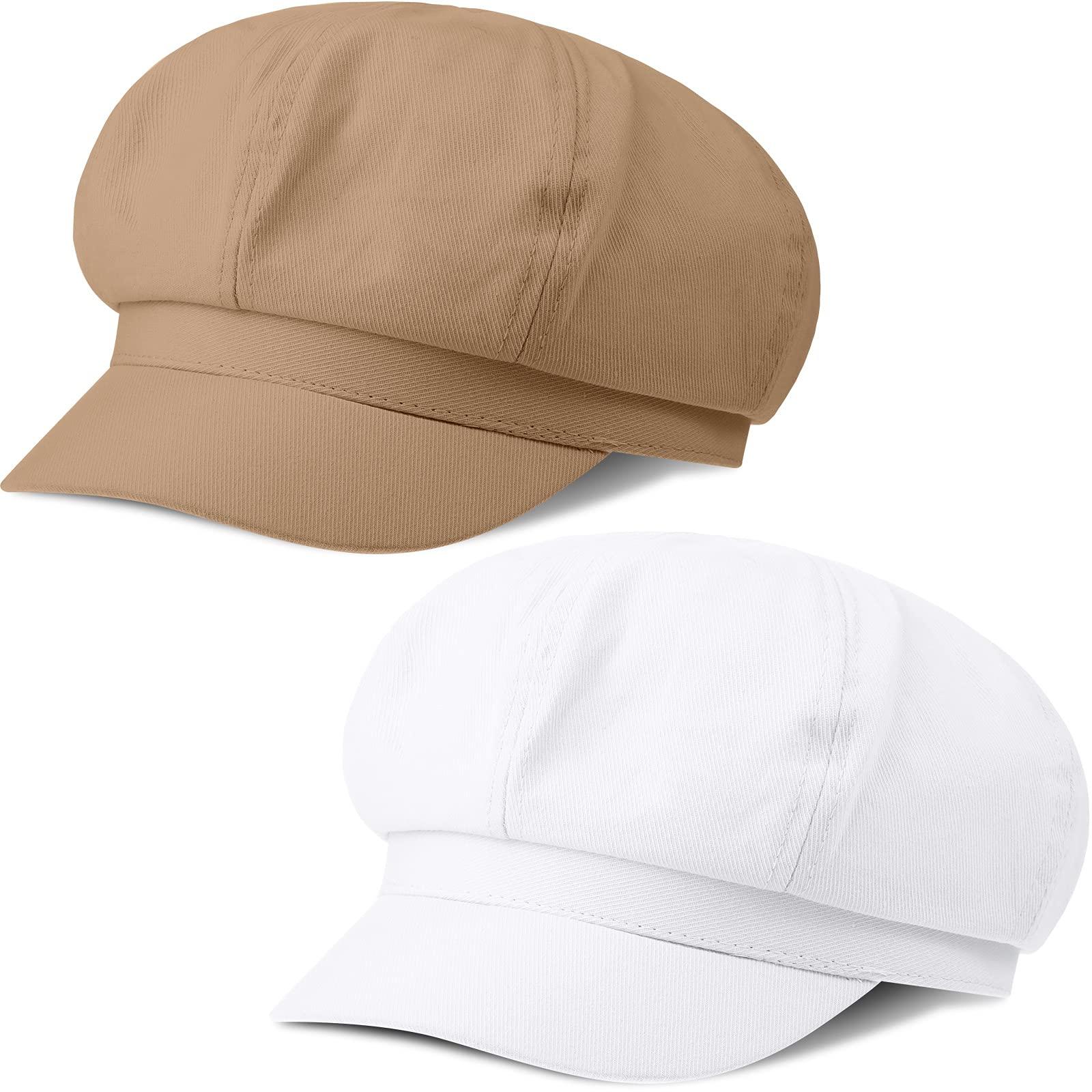 QECEPEI Womens Camouflage Newsboy Hat Mesh Breathable Summer Iri 並行輸入品 Women\u0027s Vintage Newsboy Cap Set - White \u0026 Khaki | Soft 8 Panel