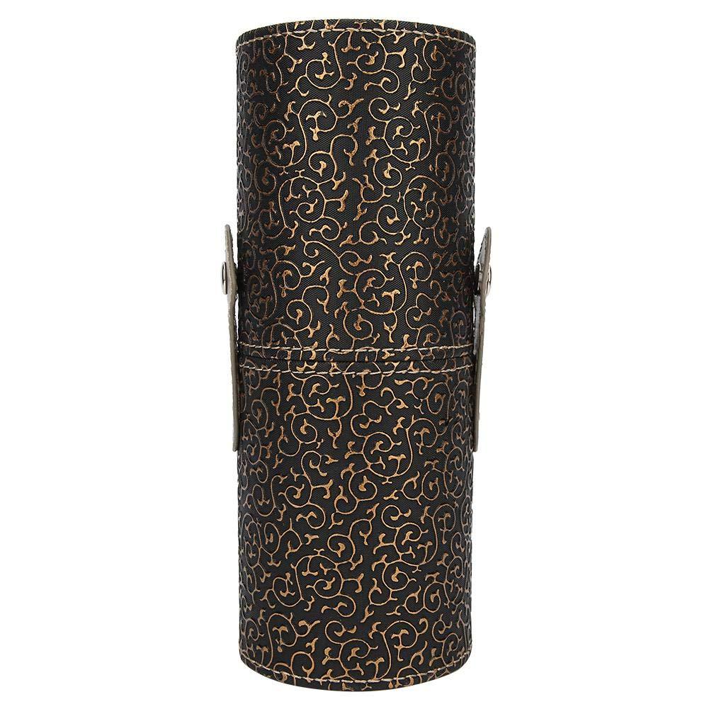 Qkiss PU-Leder Make-up Pinsel Cup – Tragbare Aufbewahrung Für Pinsel, Bronze