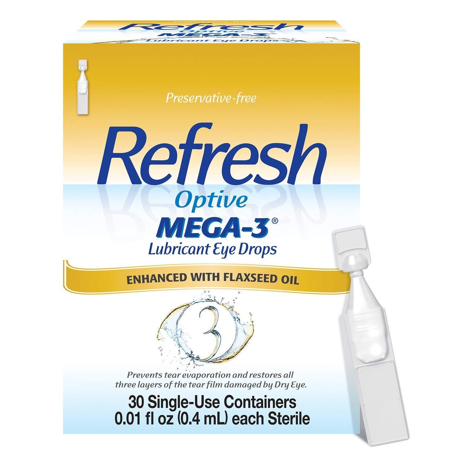 Refresh Optive Mega-3 Lubricant Eye Drops 30 ct x 3 Pack - Single-Use Sterile Containers | Buy Now with Express International Delivery | GoSupps.com Refresh Optive Mega-3 Lubricant Eye Drops 30 ct x 3 Pack - Single-Use Sterile Containers | Buy Now with Express International Delivery | GoSupps.com