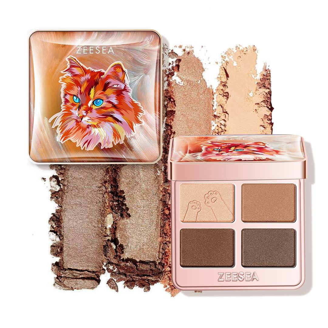 Zeesea Tipsy Kitty Eyeshadow Palette Quad - Waterproof Matte and