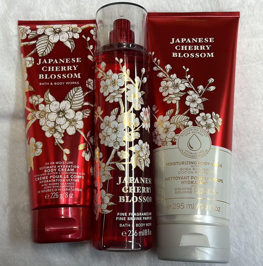 Bath and Body Works Japanese Cherry Blossom 3 pc Gift Set - Body