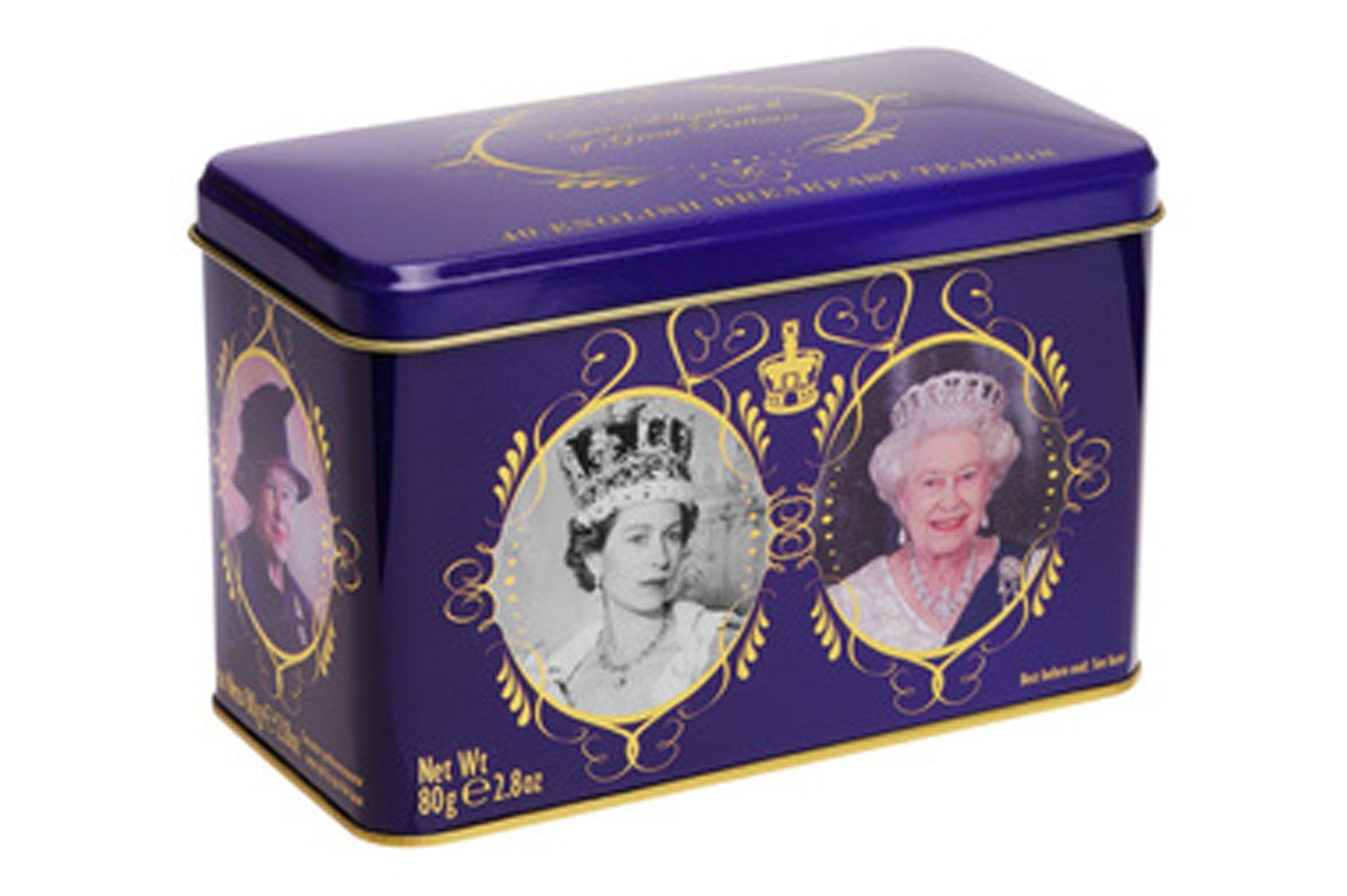 English Breakfast Tea in Queen Elizabeth II Tin - 40 Count (1 Pack
