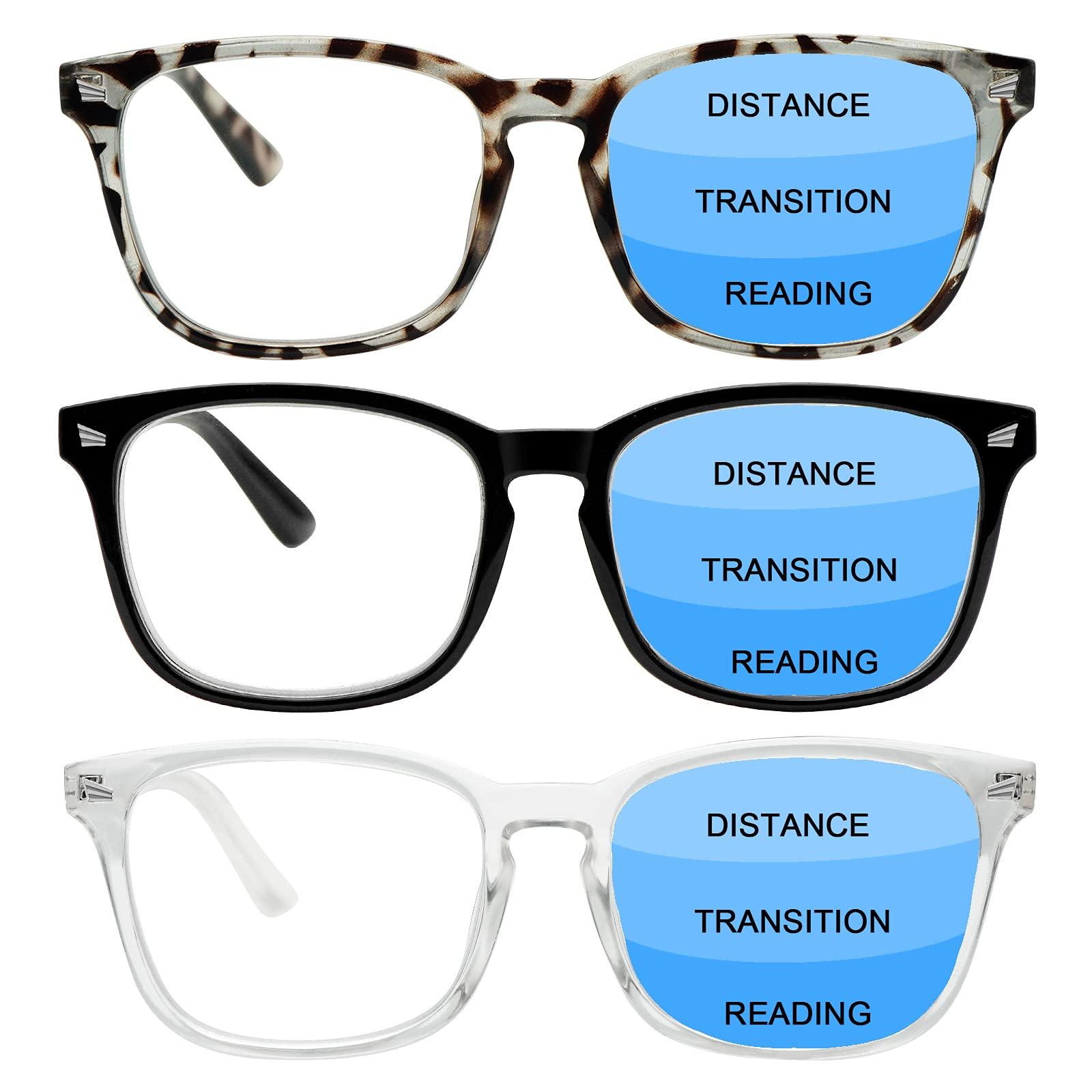 3 Pack Blue Light Blocking Multifocus Reading Glasses for 
