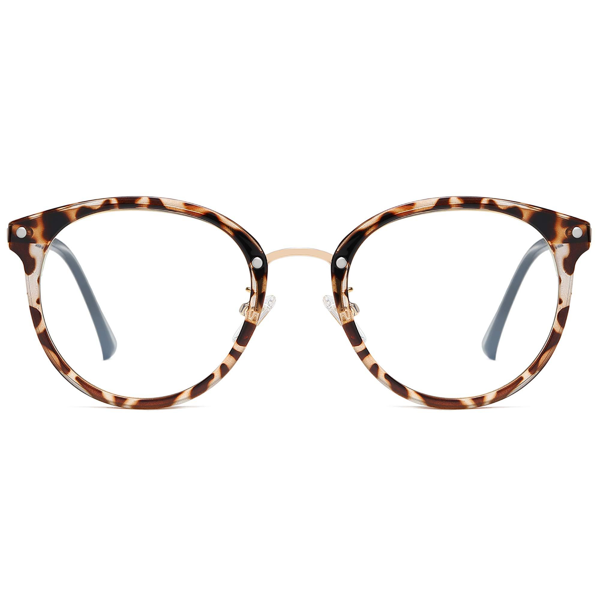 ⚡SOJOS Womens Leopard Trendy Classic Round Retro Vintage Large Frame Sunglasses SOJOS Retro Round Blue Light Glasses for Women | SJ9001  main image 3