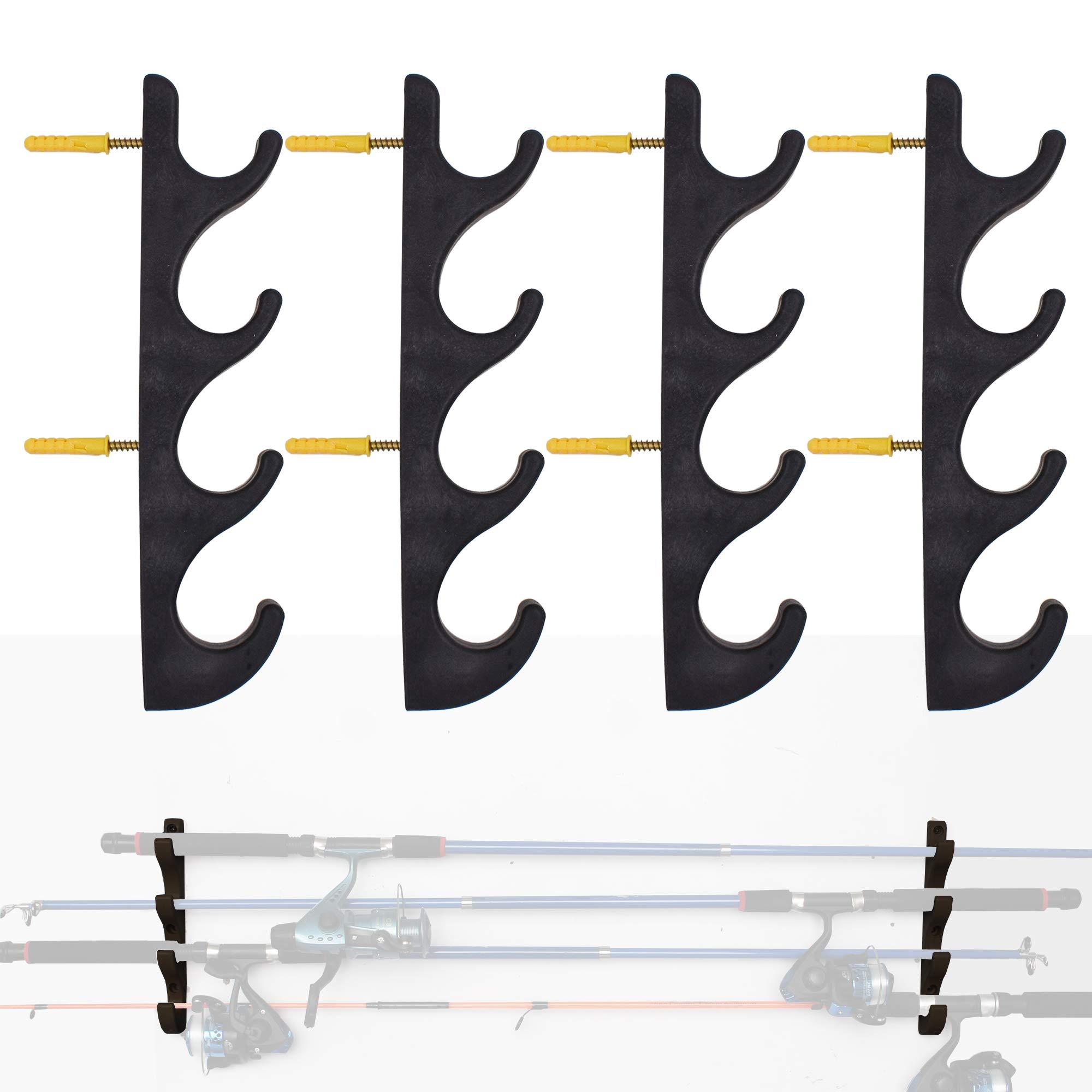 YYST Horizontal Fishing Rod Storage Rack Holder Wall Mount - Holds 8 Rods, Screws Included | Buy Now with Express International Delivery | GoSupps.com YYST Horizontal Fishing Rod Storage Rack Holder Wall Mount - Holds 8 Rods, Screws Included | Buy Now with Express International Delivery | GoSupps.com