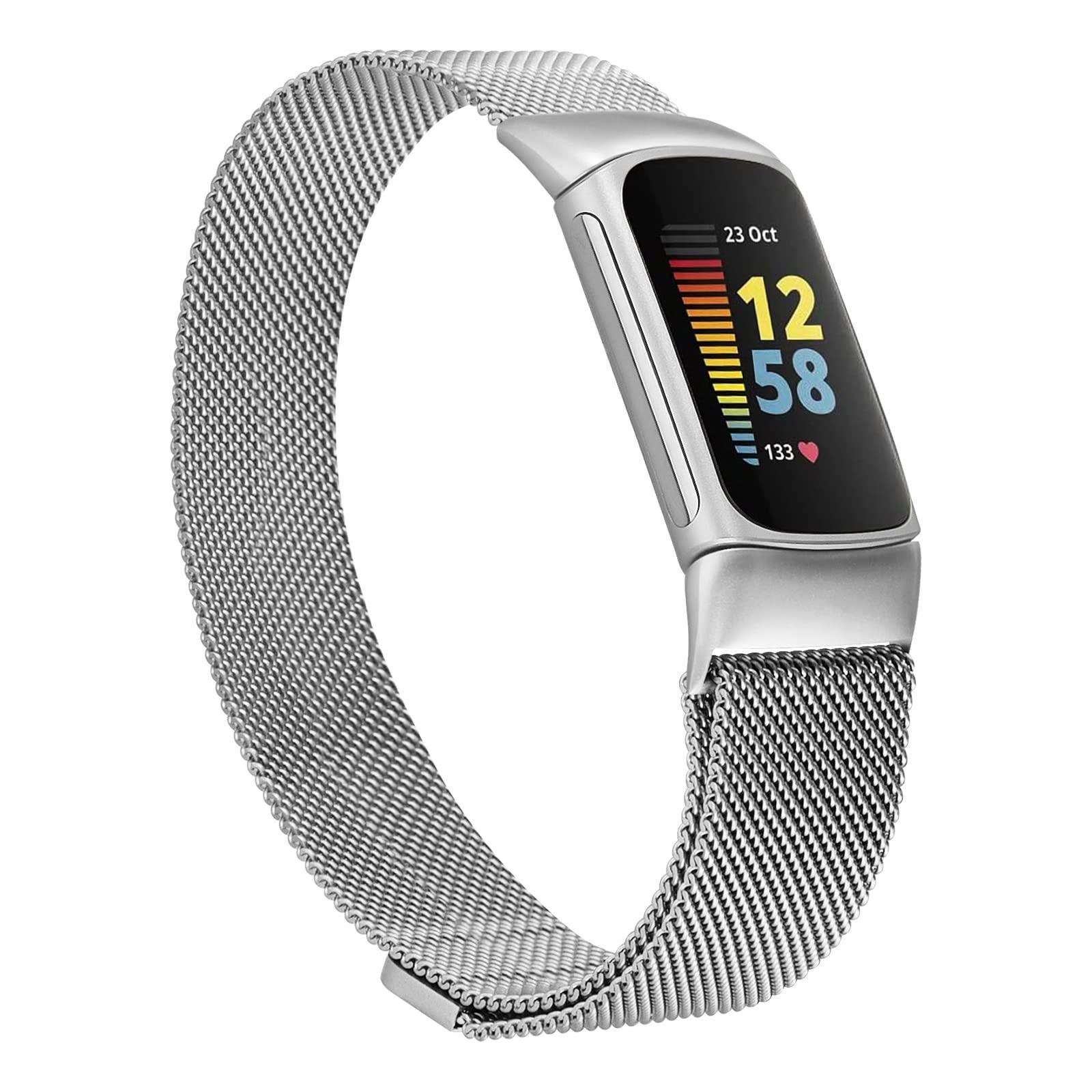 Metallo Compatibile Con Fb Charge 5 Per Donne Uomo , Mesh In Steel Wristband Adjustable Magnetic Strap Bracelet Compatible With Fitbit Charge 5 Smart Watch P 19400453