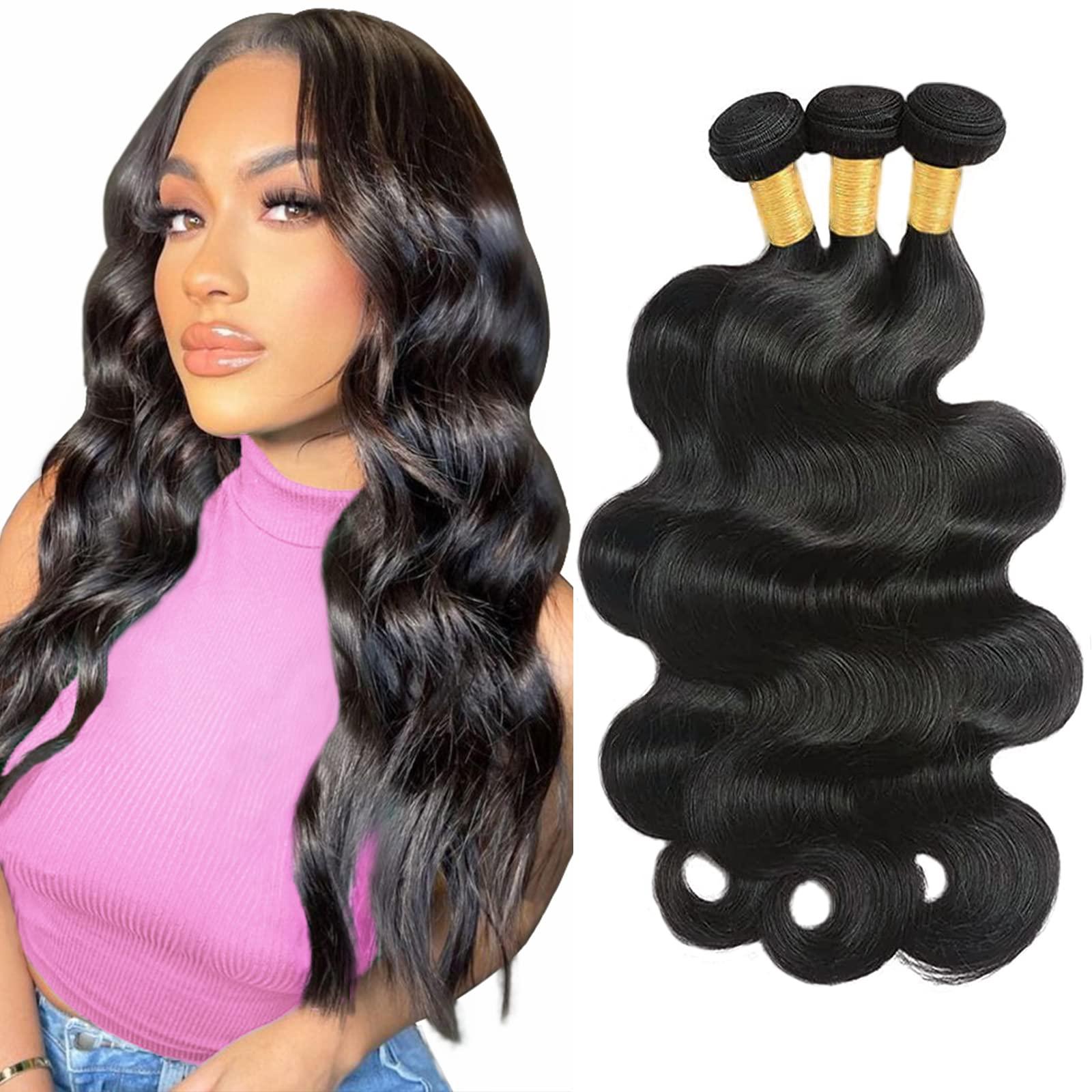 14 Inch Body Wave Human Hair Extensions, 100% Virgin Hair, Tangle-Free 10A Brazilian Virgin Human Hair 4 Bundles Body Wave - 20 18  main image 3