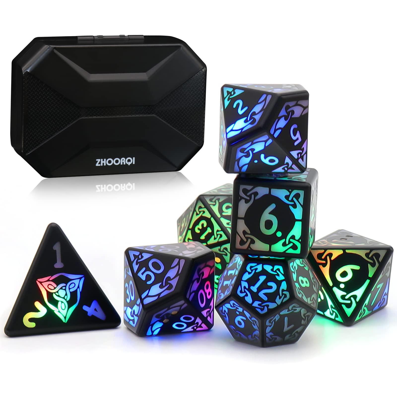 Set De Dés DND Métal ZHOORQI 7 Pièces - Dés Polyédriques Donjons & Dragons S-Altsilber