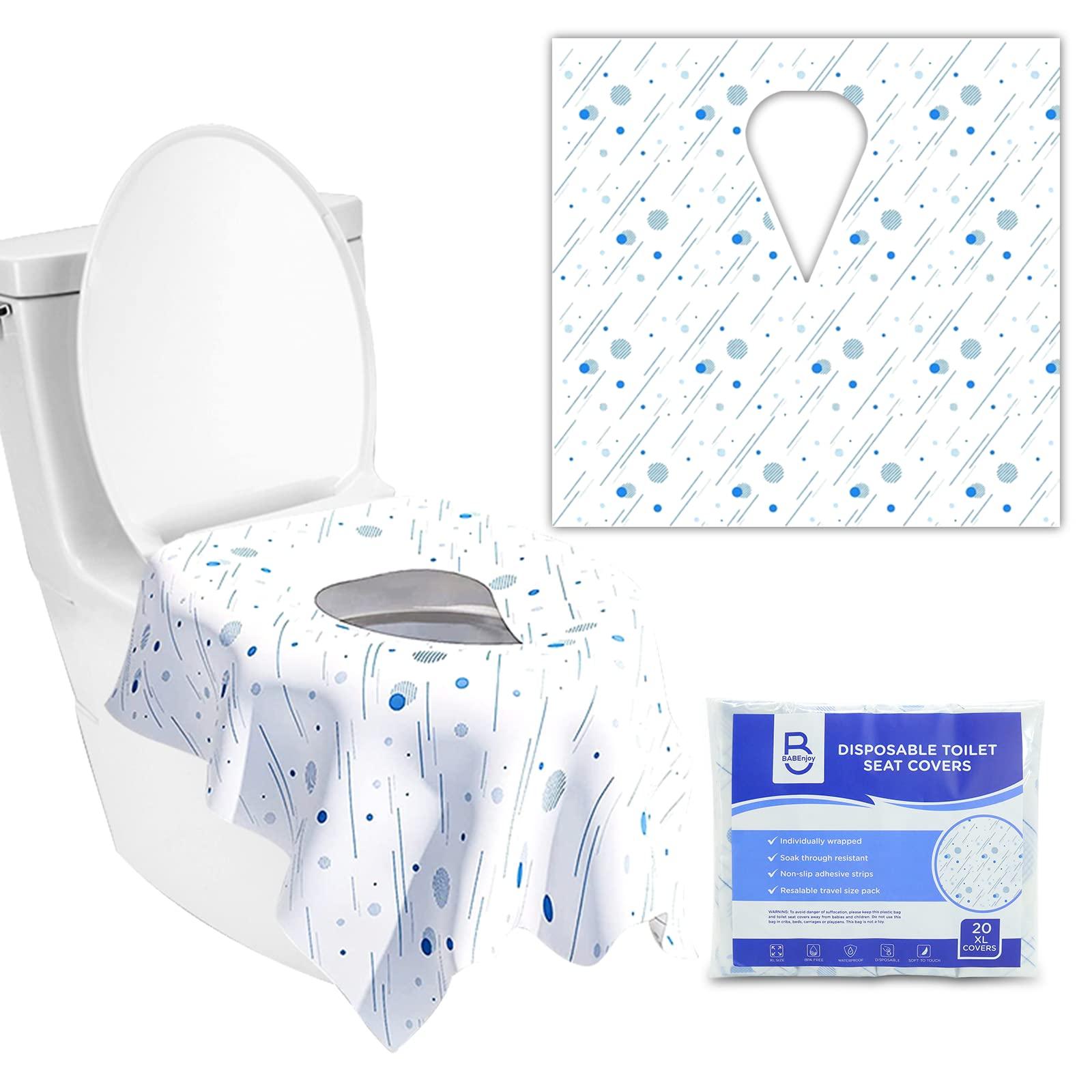 Disposable Toilet Seat Covers 20-Pack - XL Waterproof Potty Shields For Travel