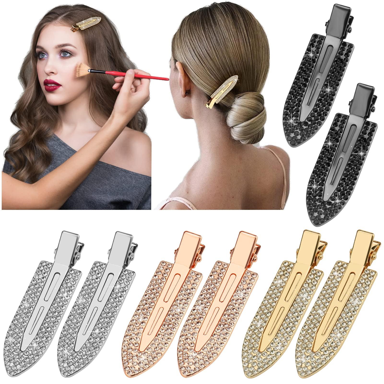 6Pcs Rhinestone No Bend bangs hair clip with Metal Shiny Styling Diamond Rhinestone No Crease Hair Clips - 8 Pcs Bling Diamond Metal  main image 4