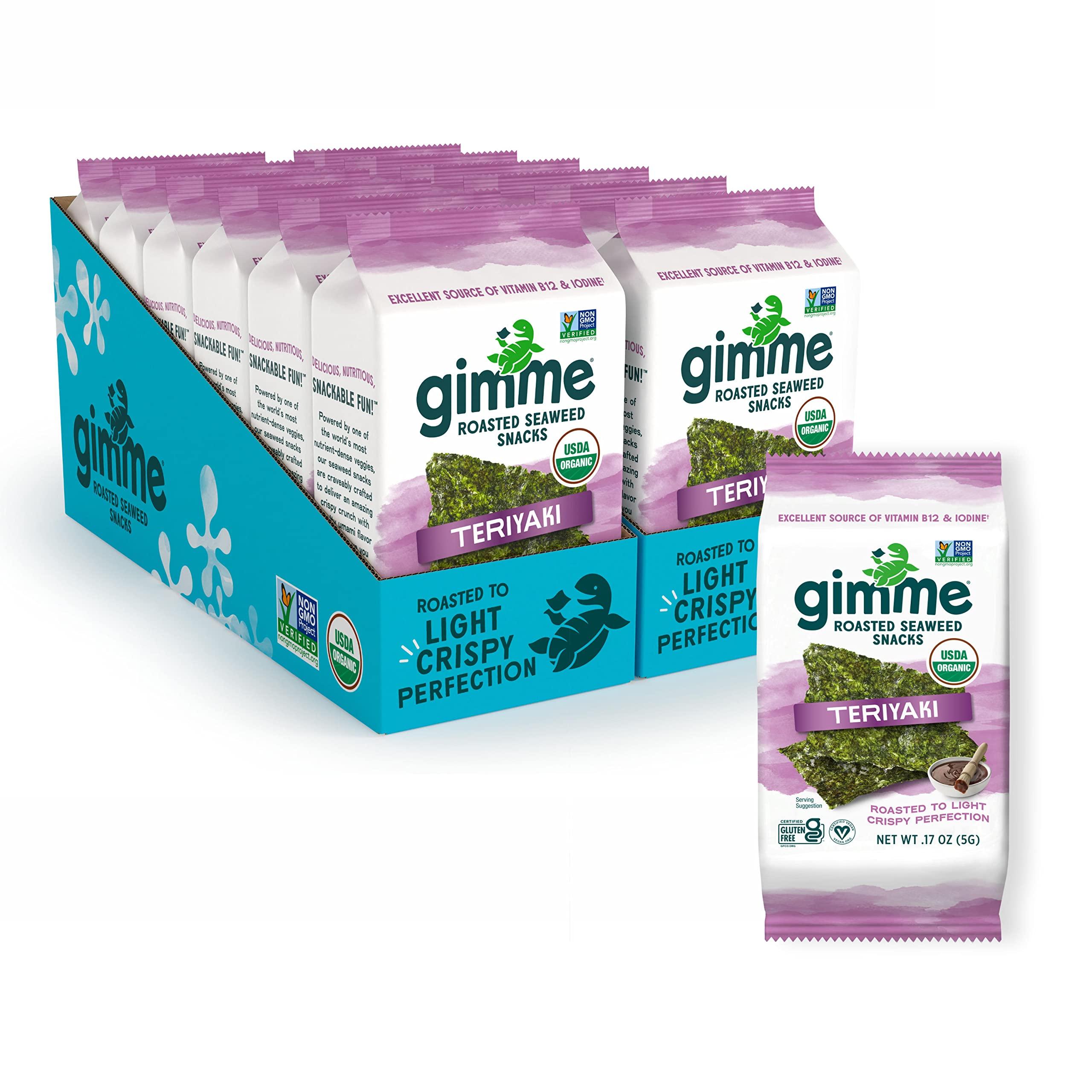 GimMe Teriyaki Organic Roasted Seaweed Sheets - 12 Count (17oz