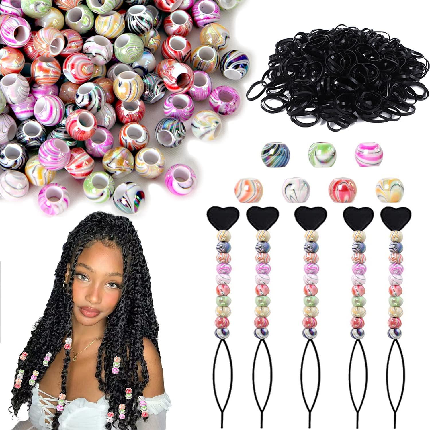 Pony Beads Kit for Hair Braids 405pcs Set for Women Girls