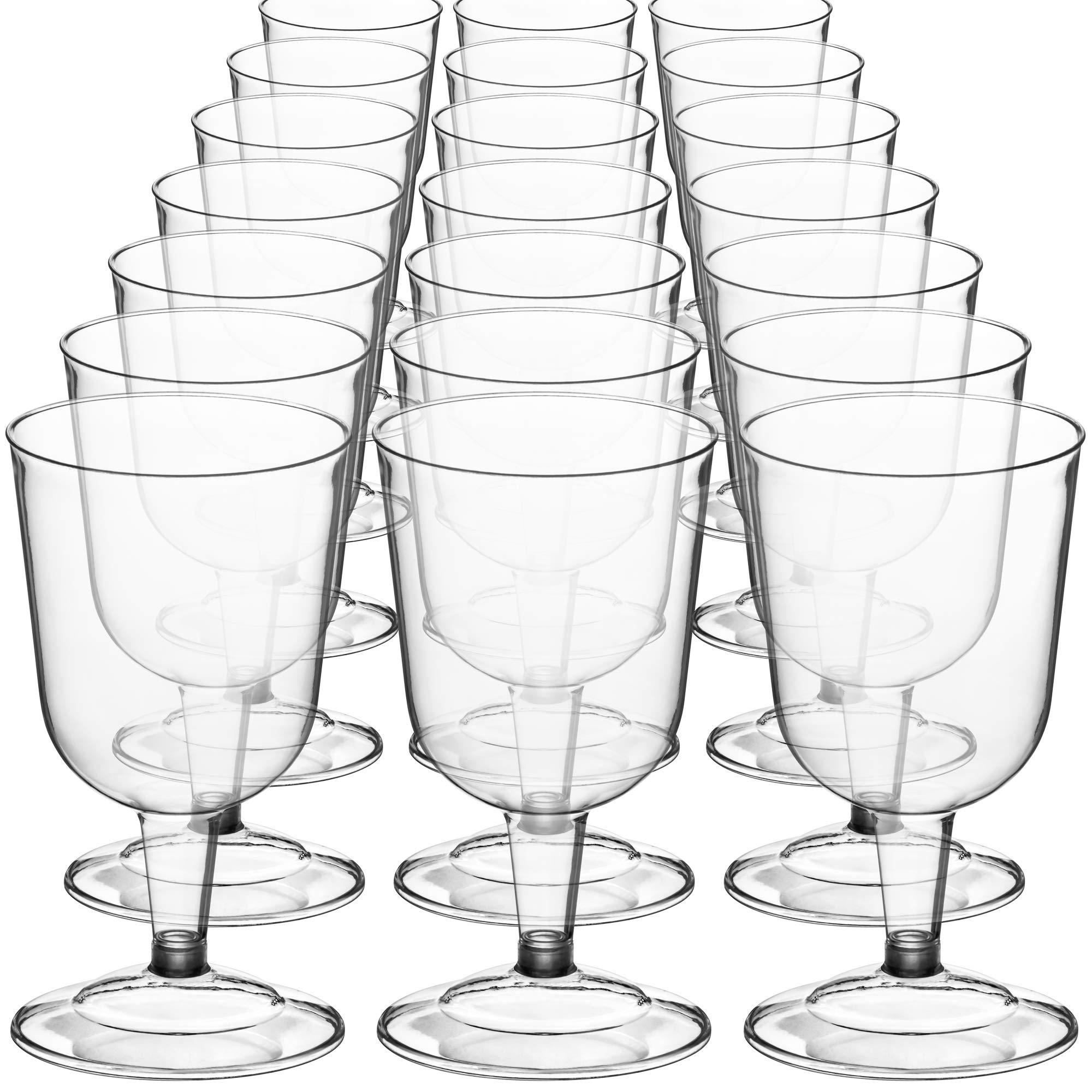 DecorRack 24 Pack of 6 Oz Plastic Wine Glasses for Outdoor Parties -  Stackable, Reusable, Disposable Clear Cups for Weddings, Picnics | Buy Now  with Express International Delivery | GoSupps.com