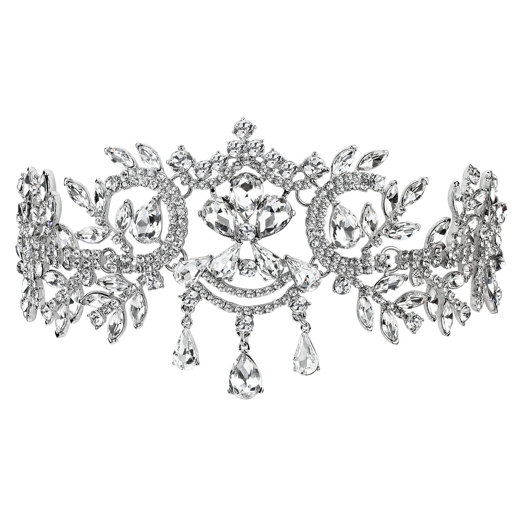 BELLAWOO Vintage Crystal Bride Tiara - Rhinestone Wedding 