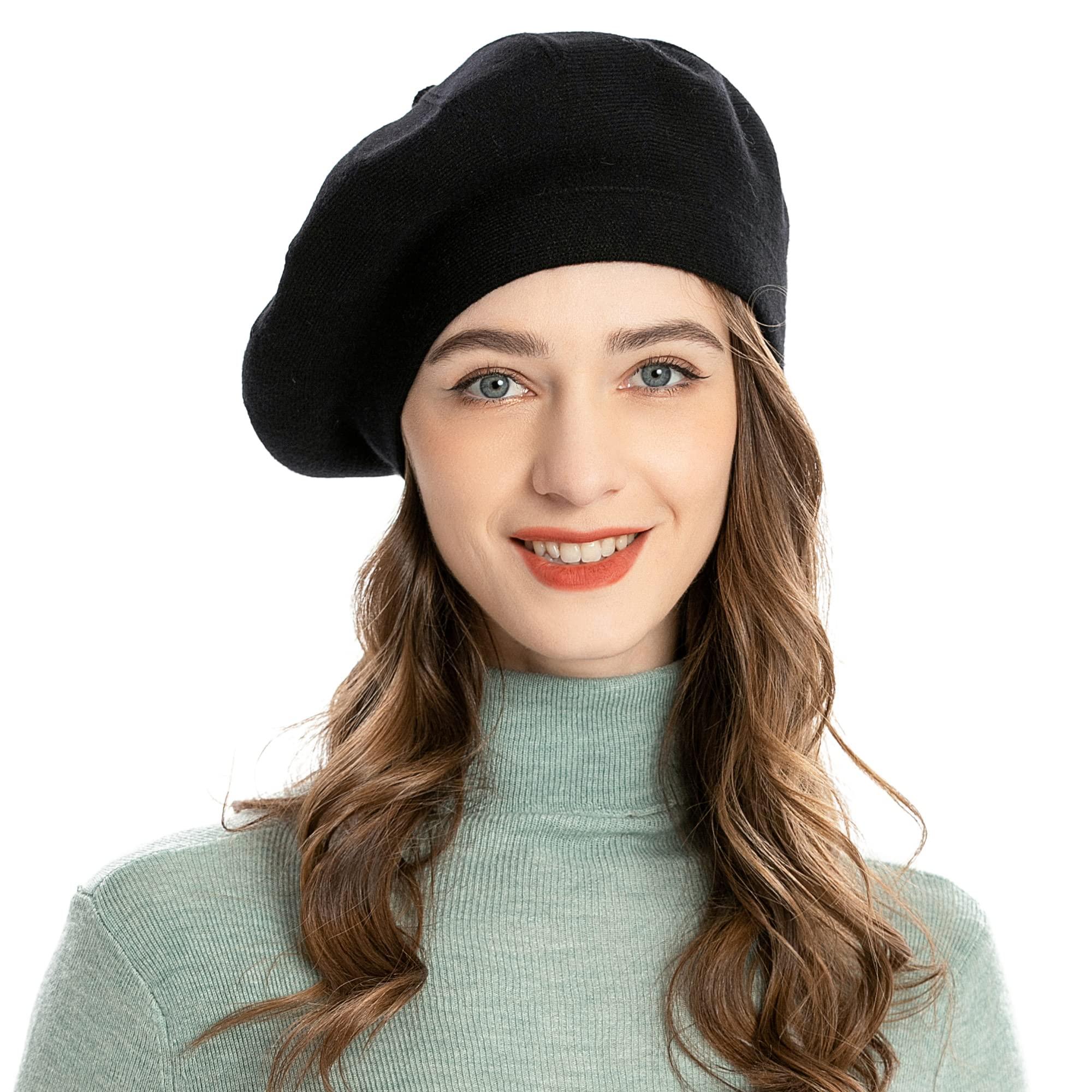 ZLYC Reversible Cashmere Knit French Beret Hat for Women and  display picture 1