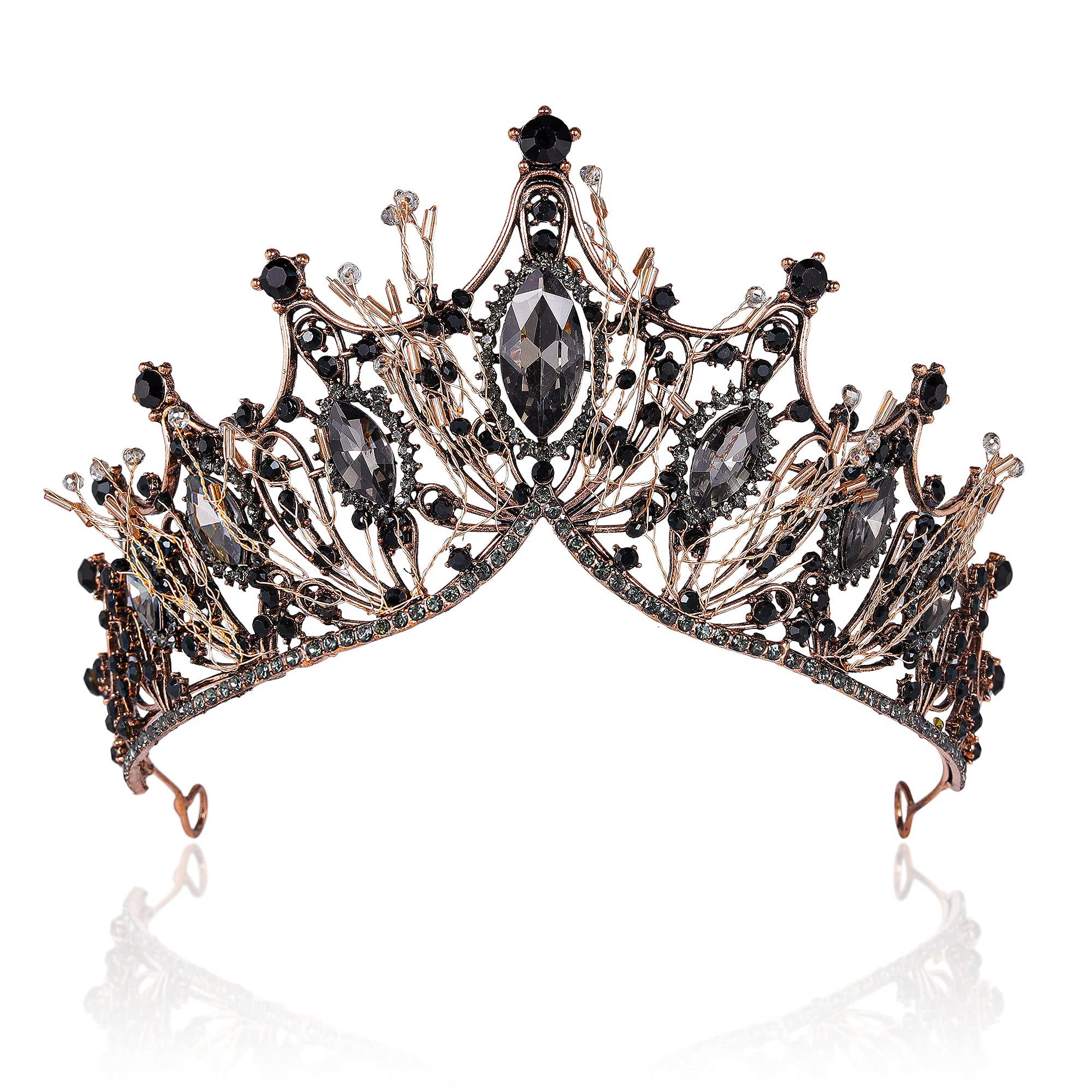 8244 Luxury Rhinestone Baroque Queen Tiaras and Crowns , Handmade Wedding Baroque Rhinestone Crown: Vintage-inspired King Queen  main image 2