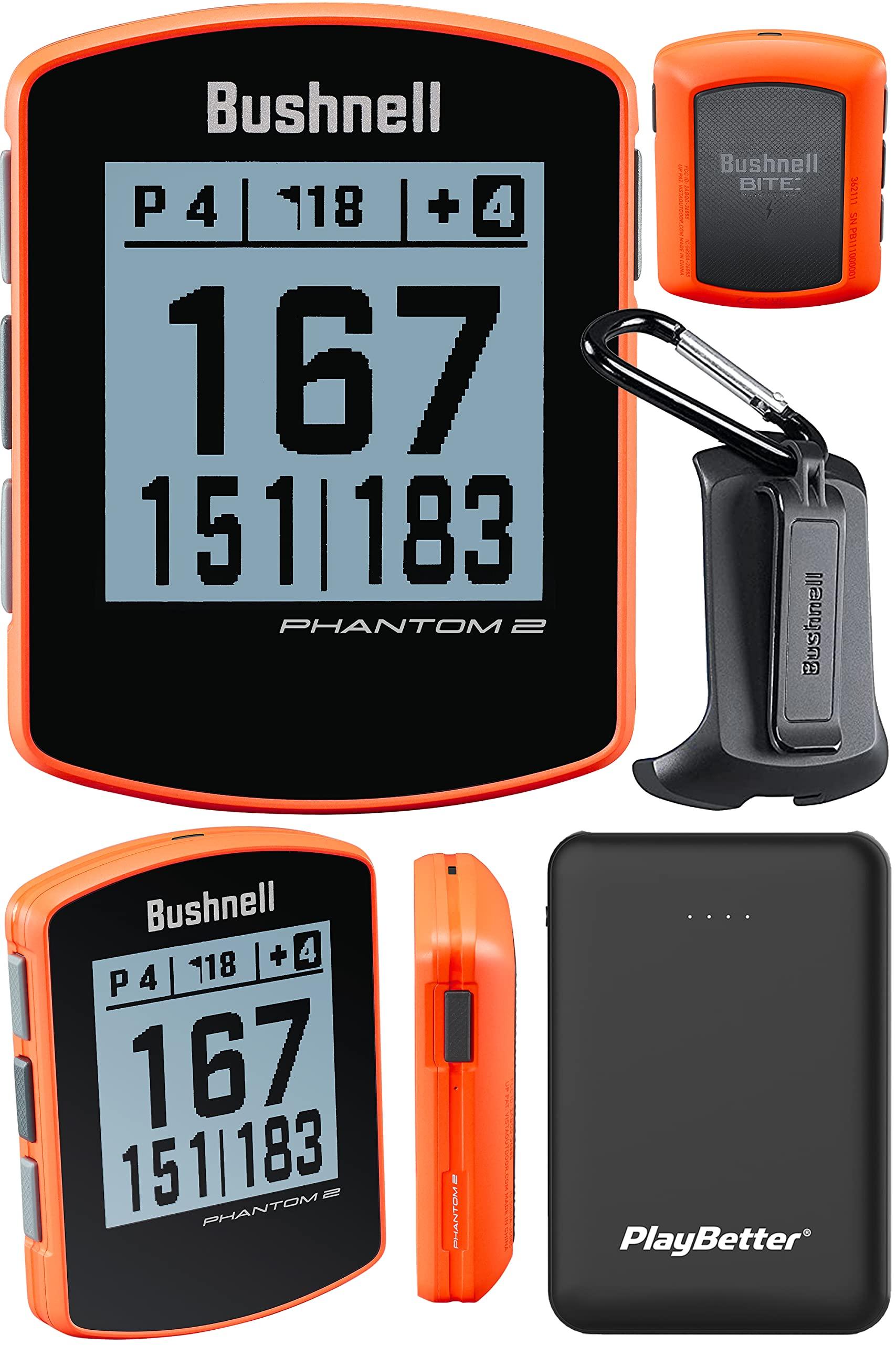 Bushnell Phantom (Neon Orange) GPS Golf Handheld Power Bundle