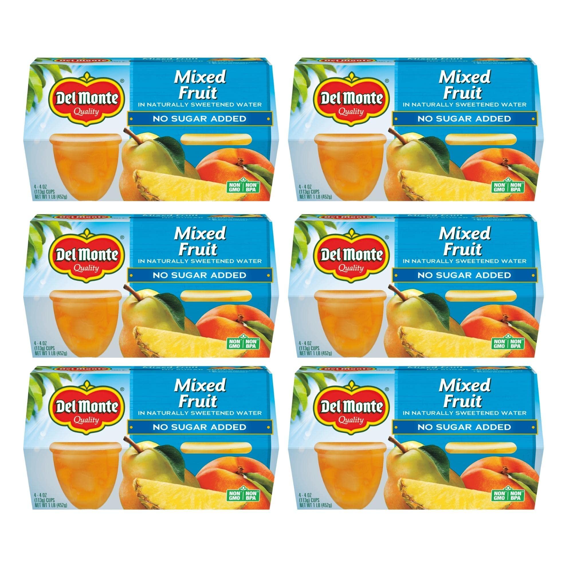 Del Monte Mixed Fruit Snack Cups in Water, No Sugar Added, 4 oz (Pack ...
