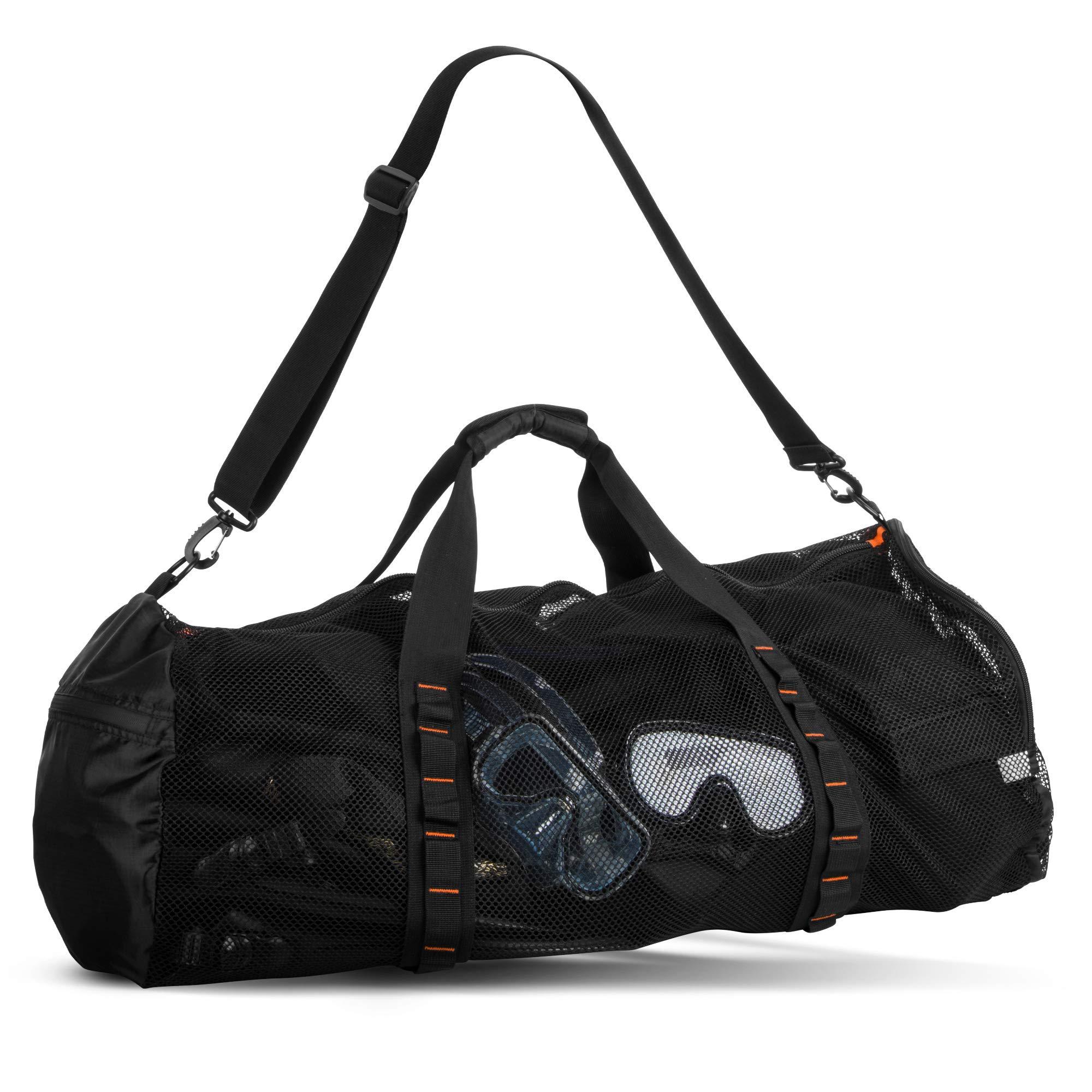 Mesh Duffle Bag 3-Pack Oversized Mesh Dive Bags - 17x28 Inch Quick Dry Scuba & Snorkel Gear Bags Scallop Bags Mesh