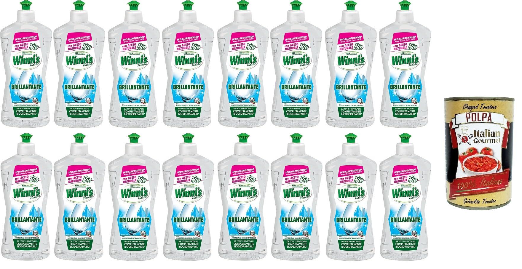 Winni's - Hypoallergenic Dishwasher Brilliant Additive With Organic Natural Vinegar, Against Residues And Stains, With Raw Materials Of Plant Origin