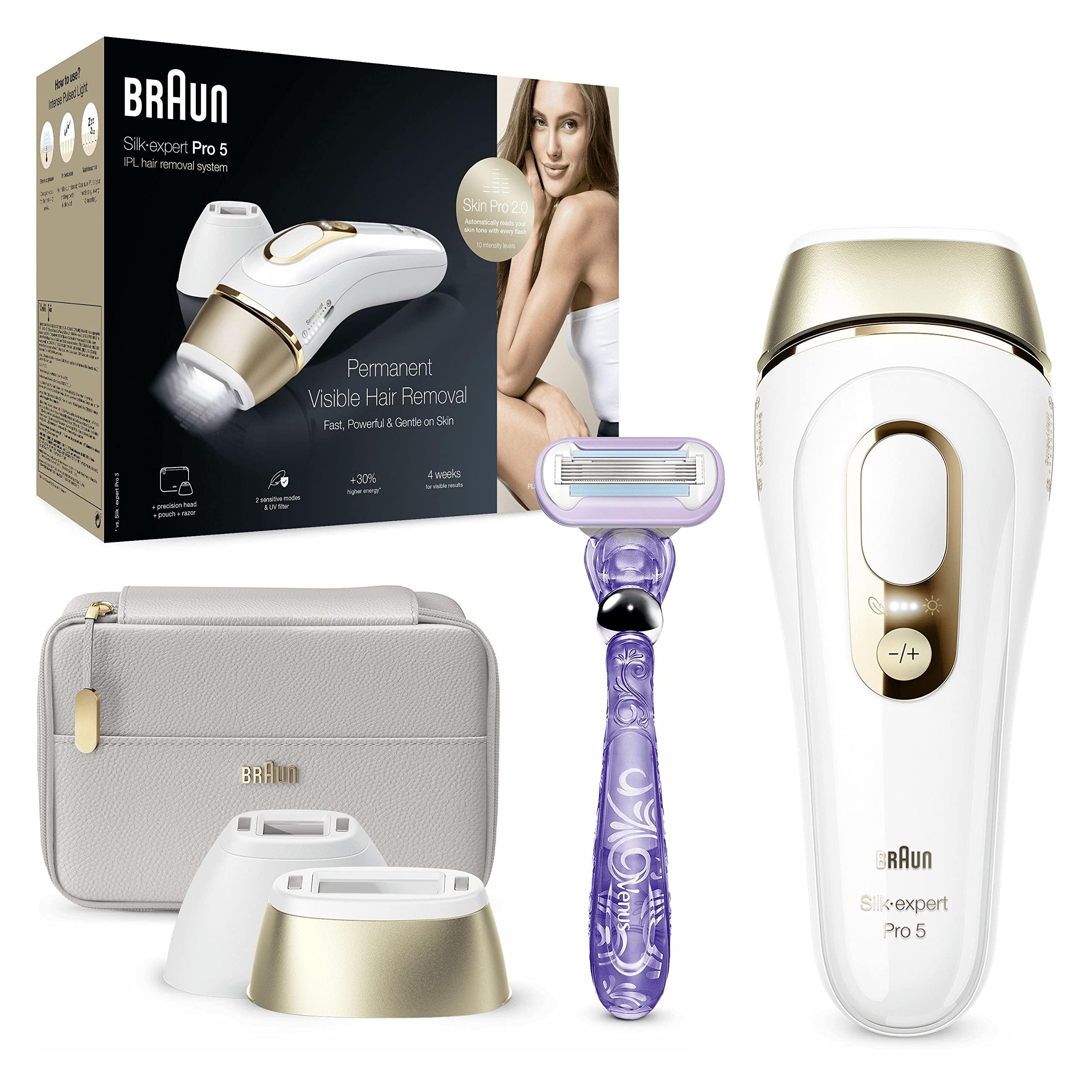 Braun IPL Silk Expert Pro 5 Hair Removal System - White/Gold IPL Braun IPL Silk Expert Pro 5 Hair Removal System - White/Gold IPL