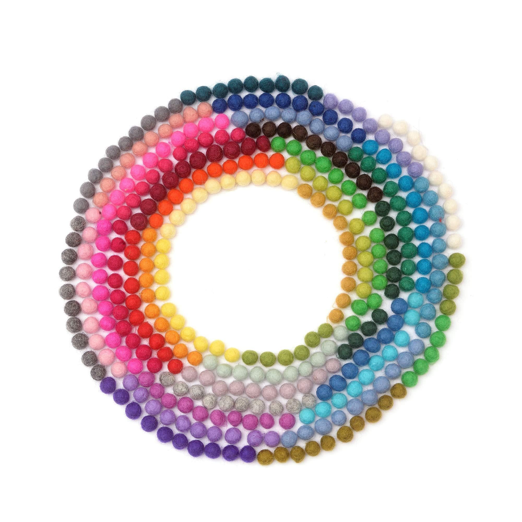 Glaciart One Lot de 90 pompons en feutre, boules en feutre de laine avec tourbillons et