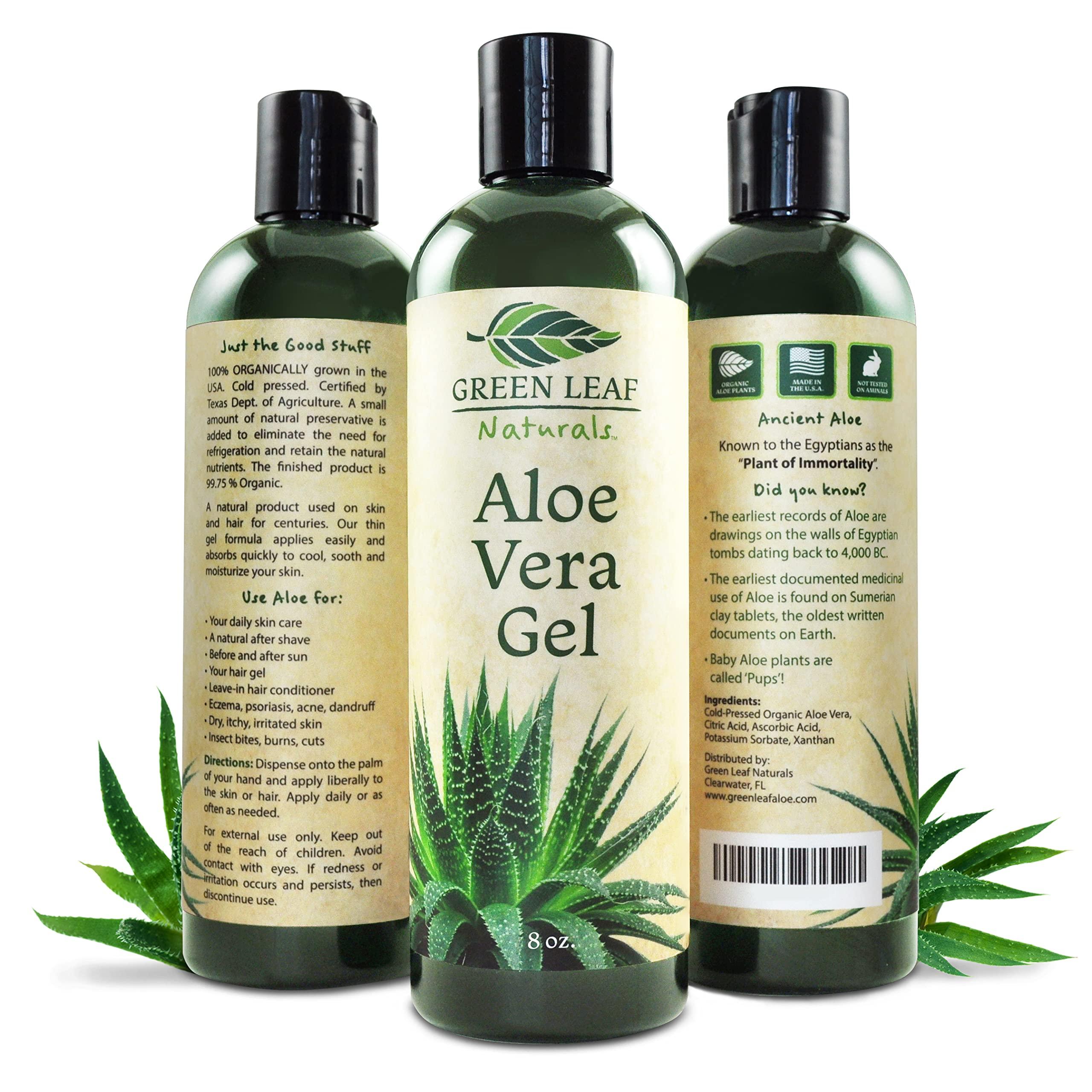 Green Leaf Naturals Organic Aloe Vera Gel - 100% Pure | Natural Skin Care  for Face, Hair & Sunburn Relief | Daily Moisturizer & Aftershave Lotion -  8oz | Buy Now with Express International Delivery | GoSupps.com