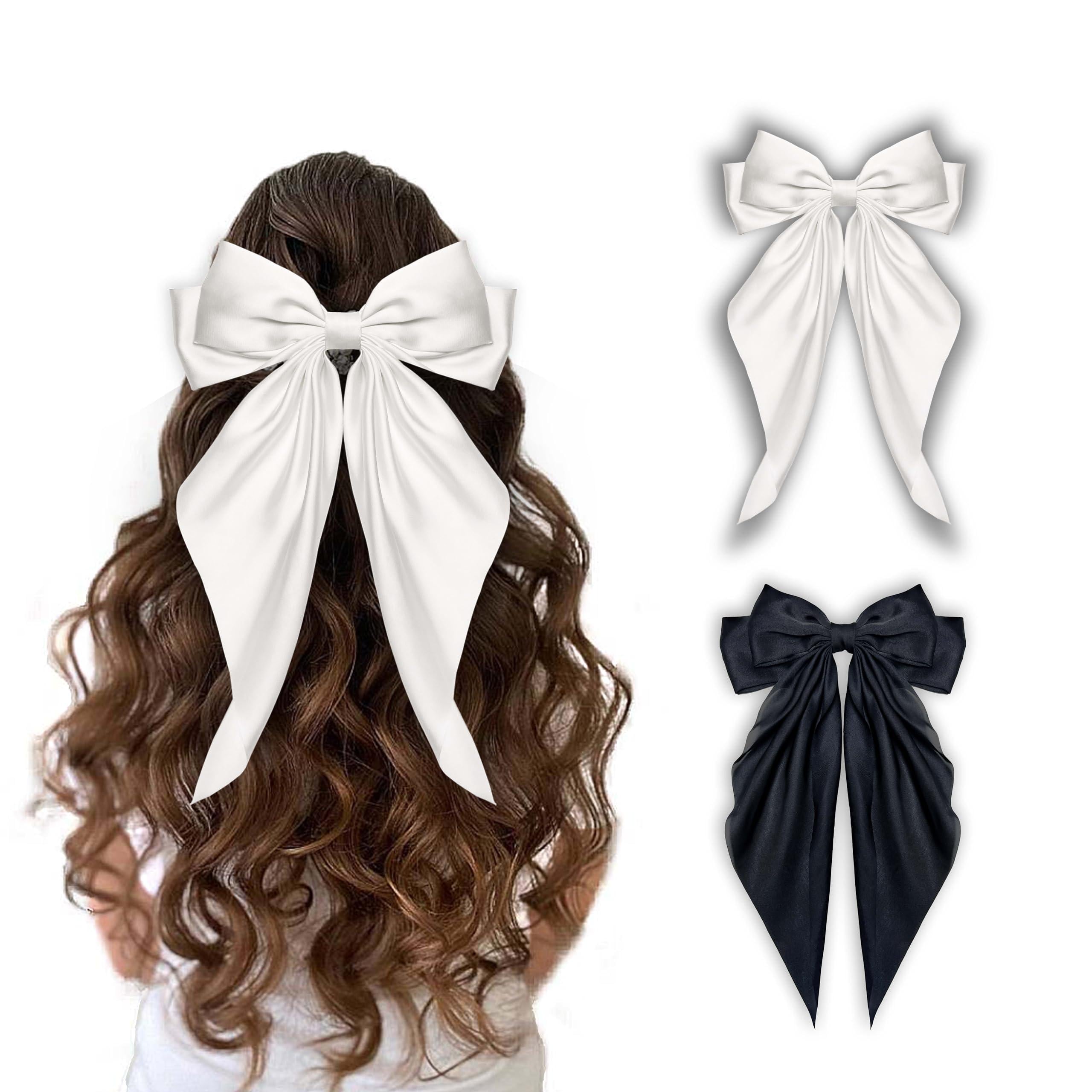 Silky Satin Hair Bows 31 Colors Large Oversized Hair Accessories for Women Girls Silk Satin Giant Hair Bow, Satin Bow Clip, Oversized Bow  main image 3