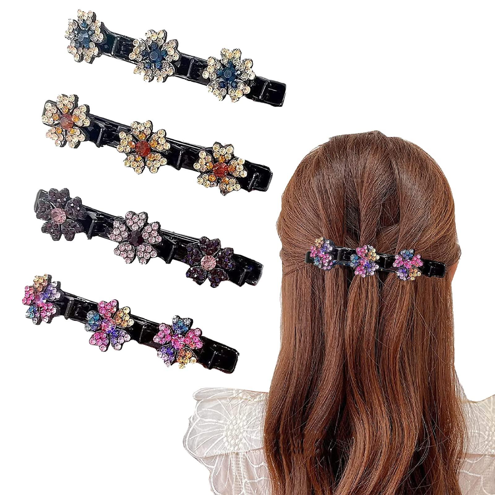 【threetimes】Crystal tht hair clip Amazon.com : WORTL 3.5 Inch Square Metal Large Claw Clips, 4
