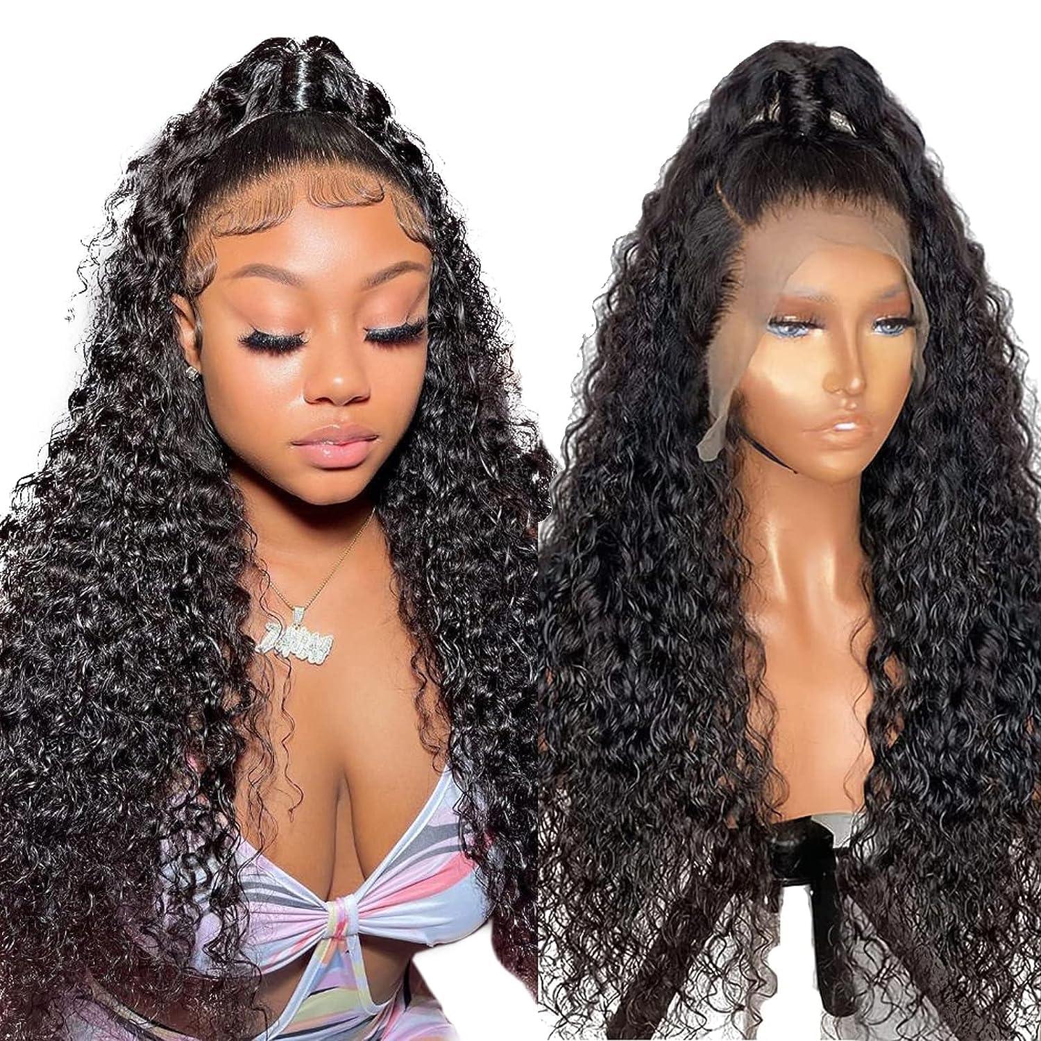 20 Inch Curly Lace Front Human Hair Wig 180 Density 13x4  display picture 1