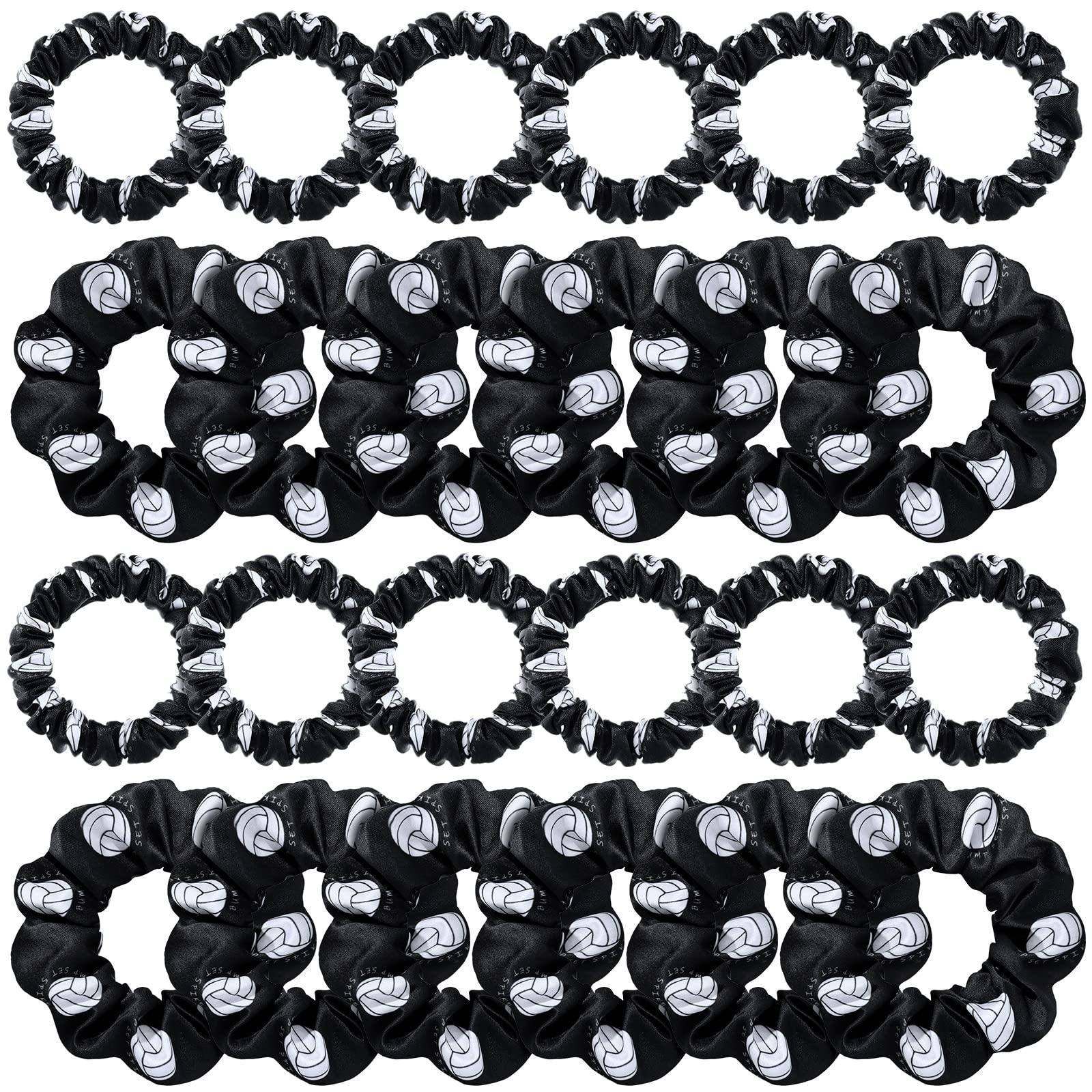 12 Stück Volleyball Scrunchies – Satin-Haargummis Mit Volleyball-Muster, Für Sport & Alltag