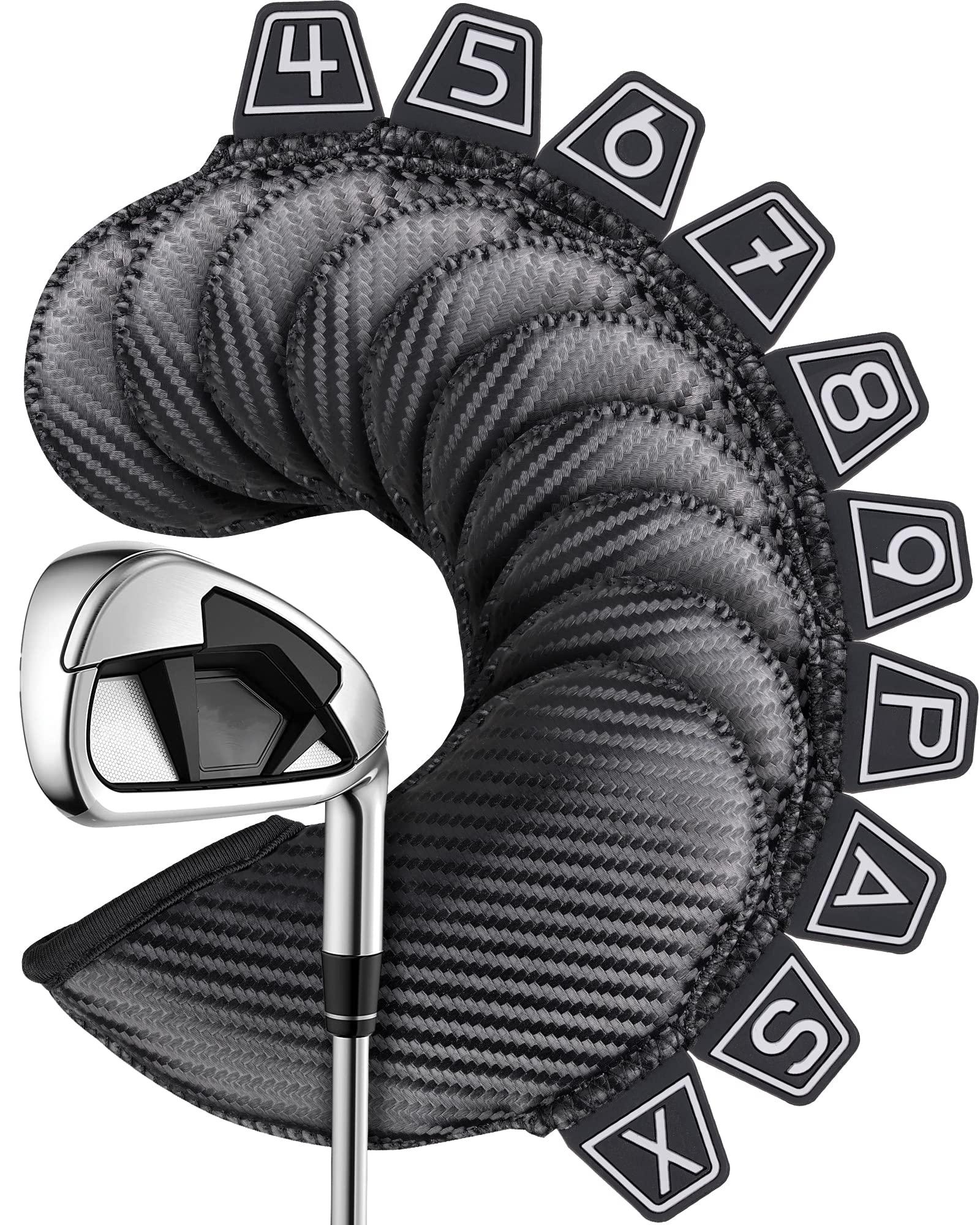 Golfschlägerhauben Für Putter – 12 Stück In Schwarz/Rot, Passend Für Callaway, Ping, Taylormade Etc.