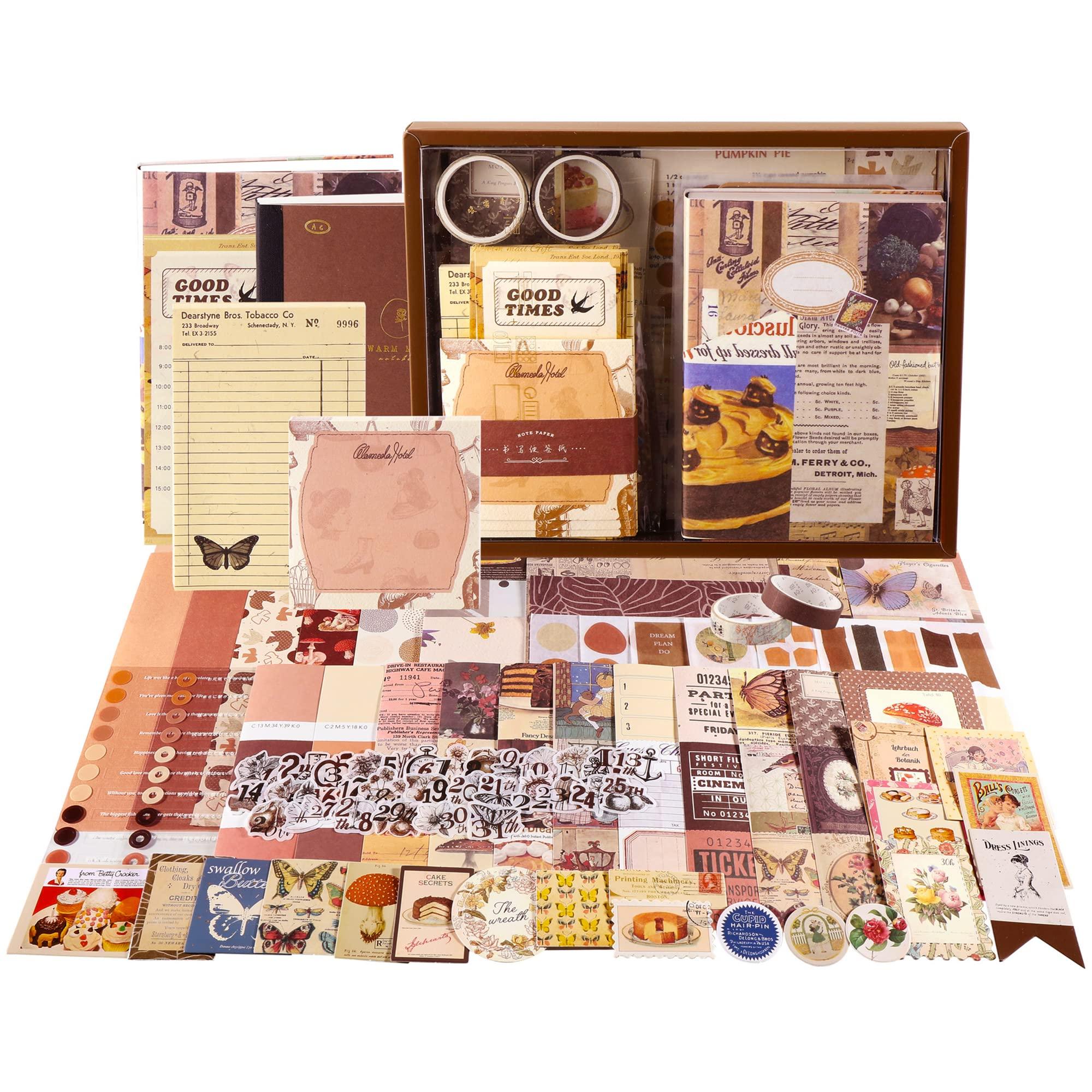 Gearific Scrapbooking Supplies Kit, Esthetische Scrapbook Kit met A6 Grid Notebook, DIY Journaling Supplies, Verjaardag Craft Gift voor Tiener Meisje Kid Vrouwen (Bruin Gearific Scrapbooking Supplies Kit, Esthetische Scrapbook Kit met A6 Grid Notebook, DIY Journaling Supplies, Verjaardag Craft Gift voor Tiener Meisje Kid Vrouwen (Bruin
